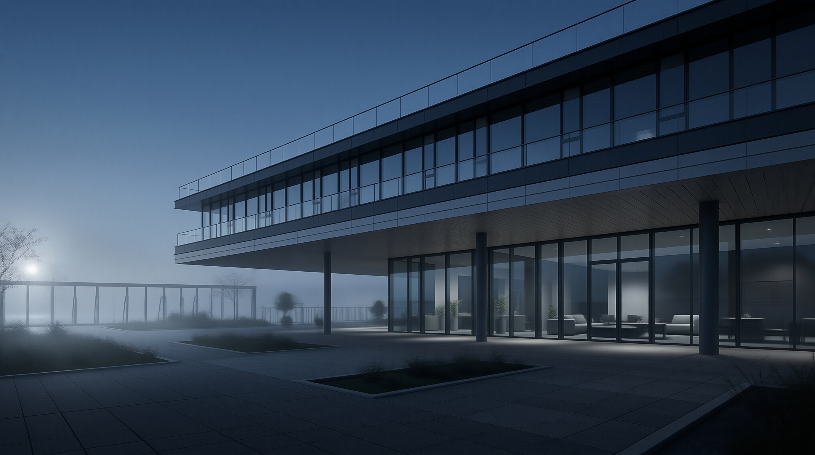 Modern Building at Night