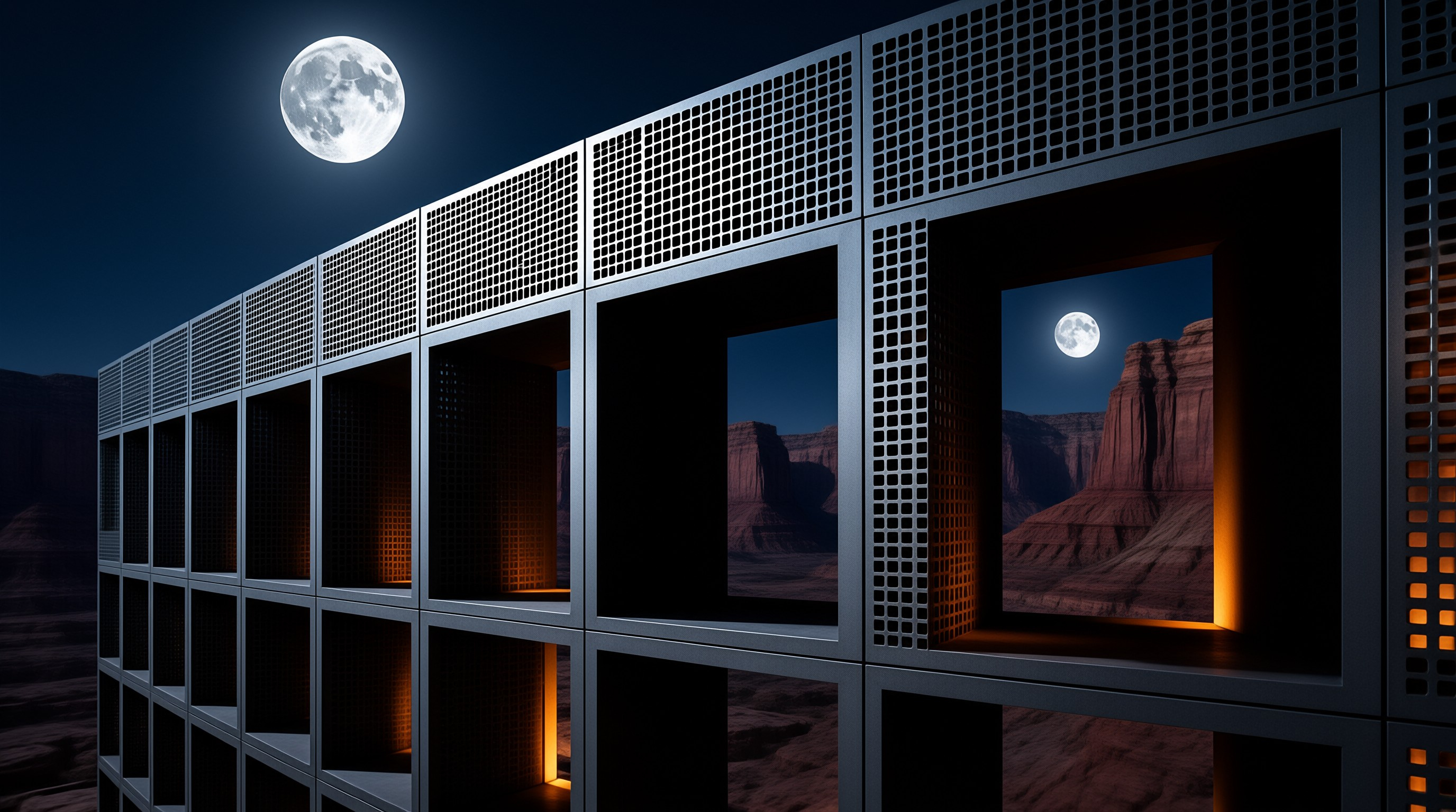 Modular Wall at Night