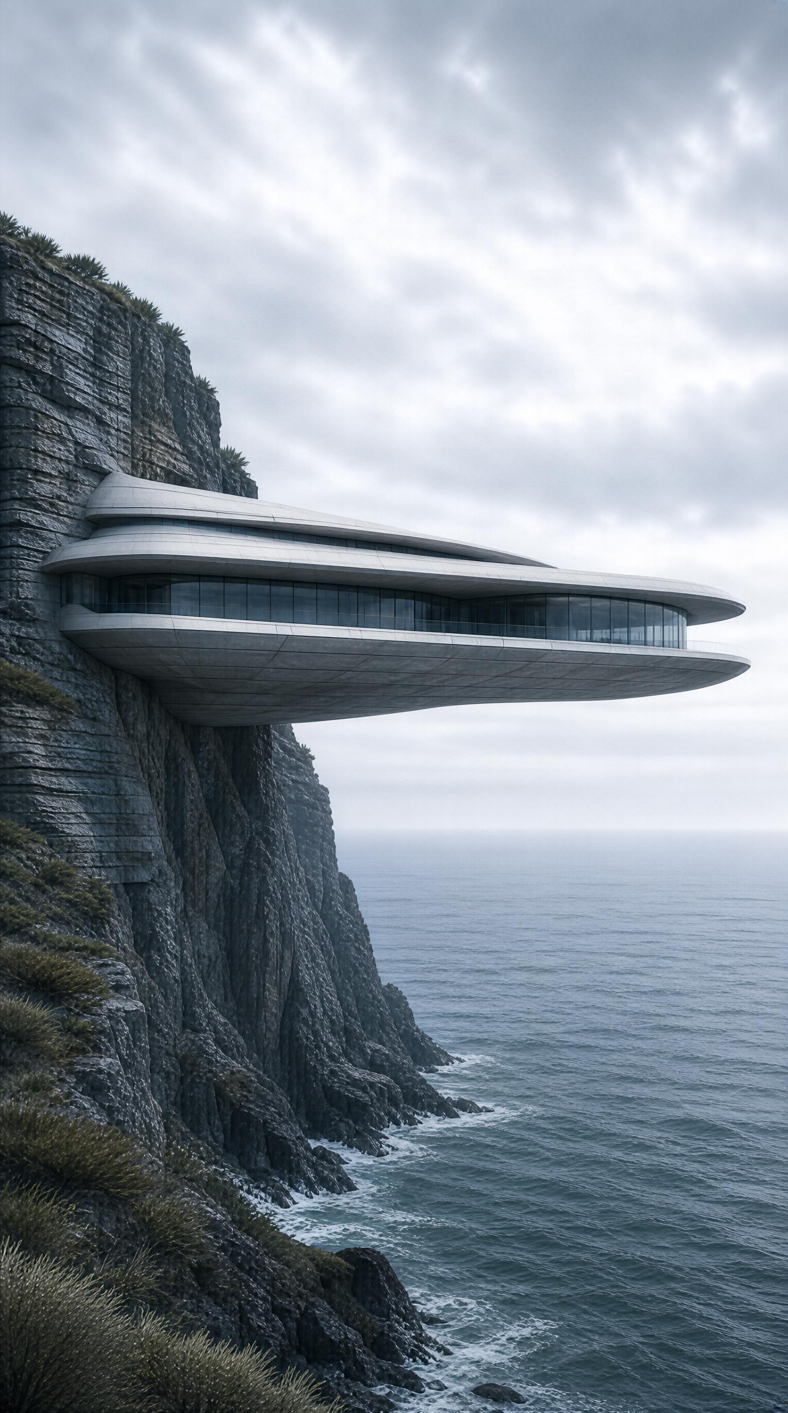 Futuristic Cliffside Structure
