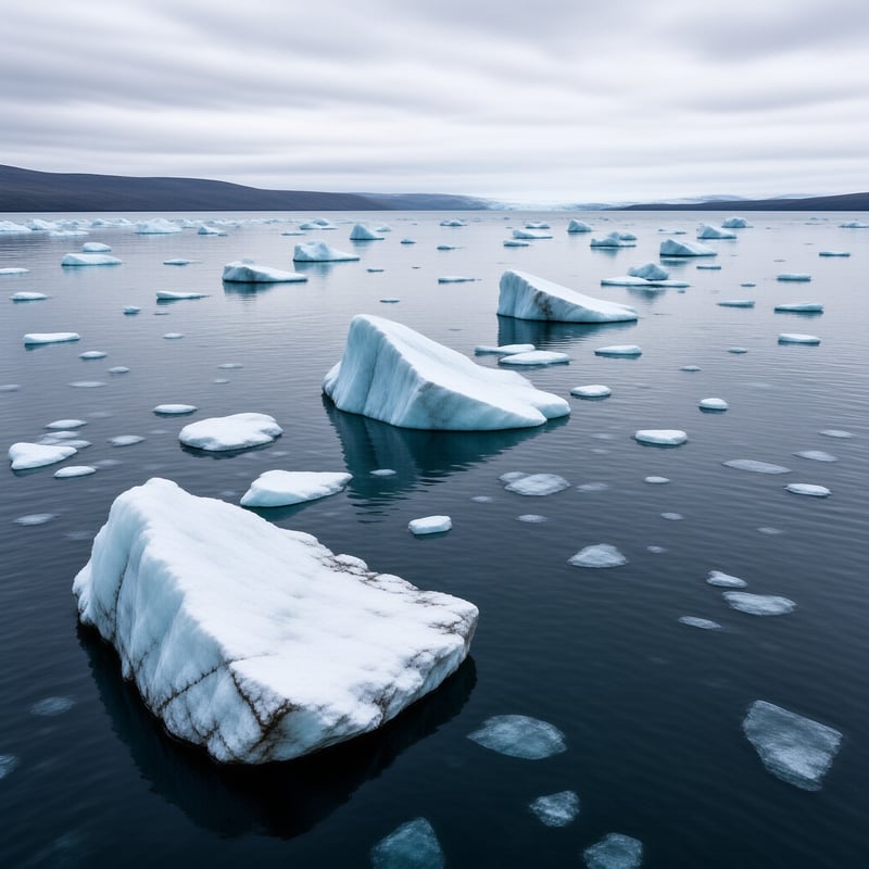 Glacial Ice Floes in Winter