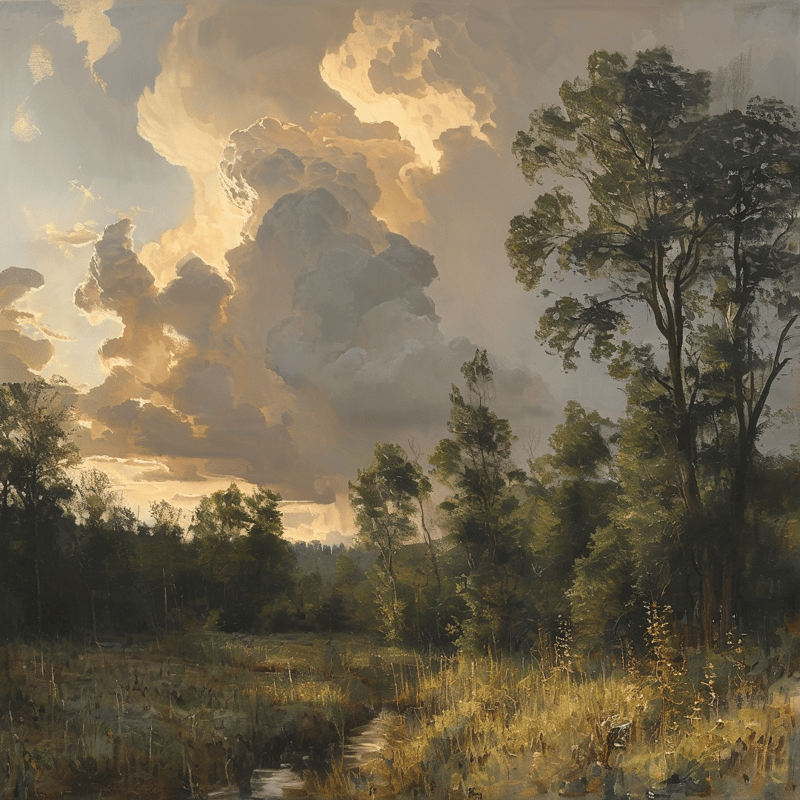 Dramatic Clouds Landscape