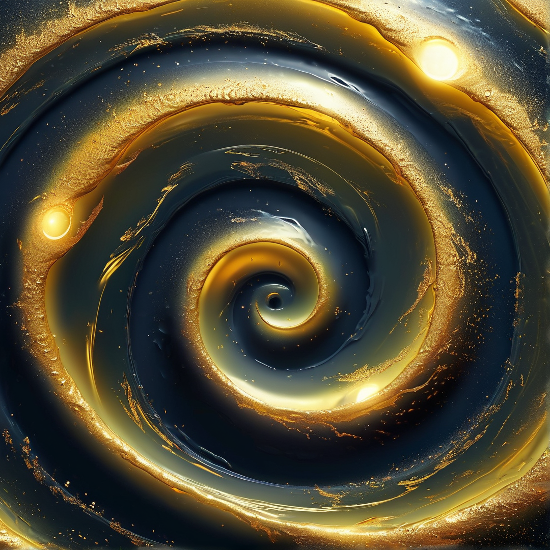 Abstract Golden Liquid Spiral
