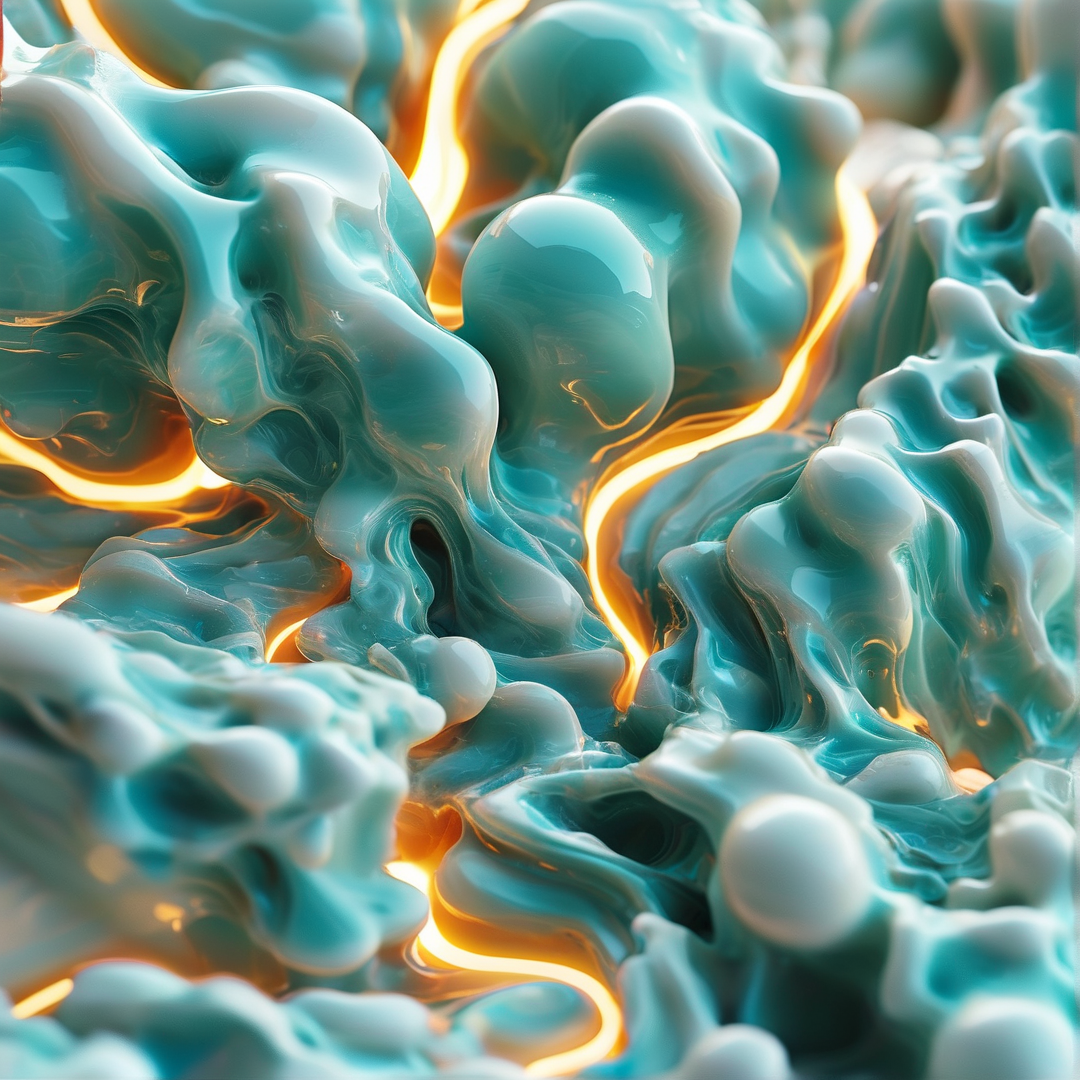 Glossy Liquid Glow Abstract