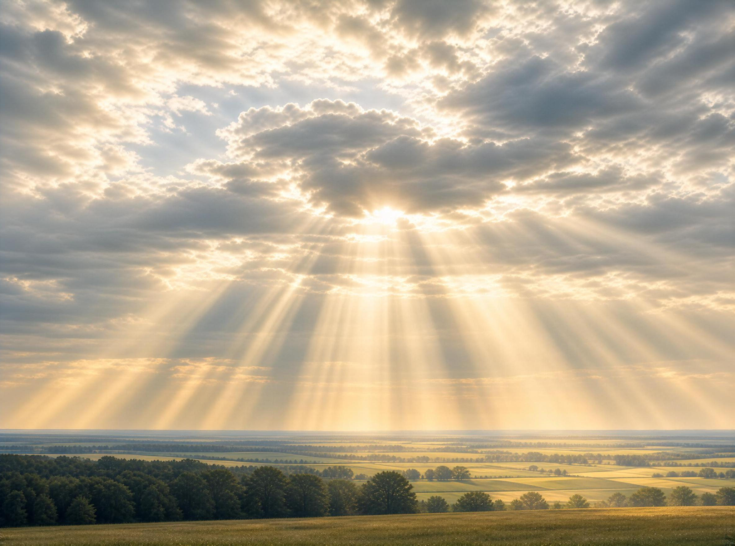 Sunbeams Over Countryside