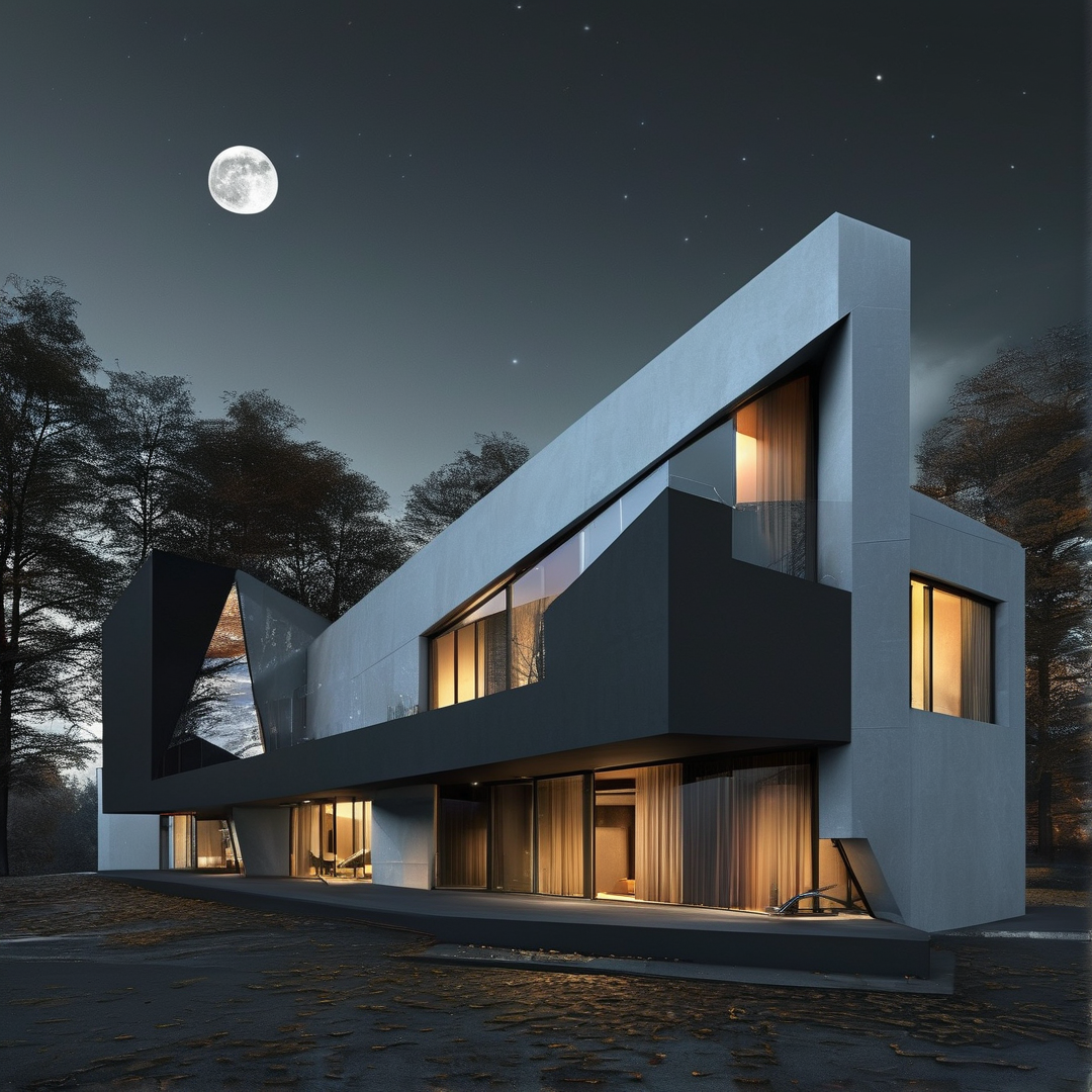 Modern House at Night