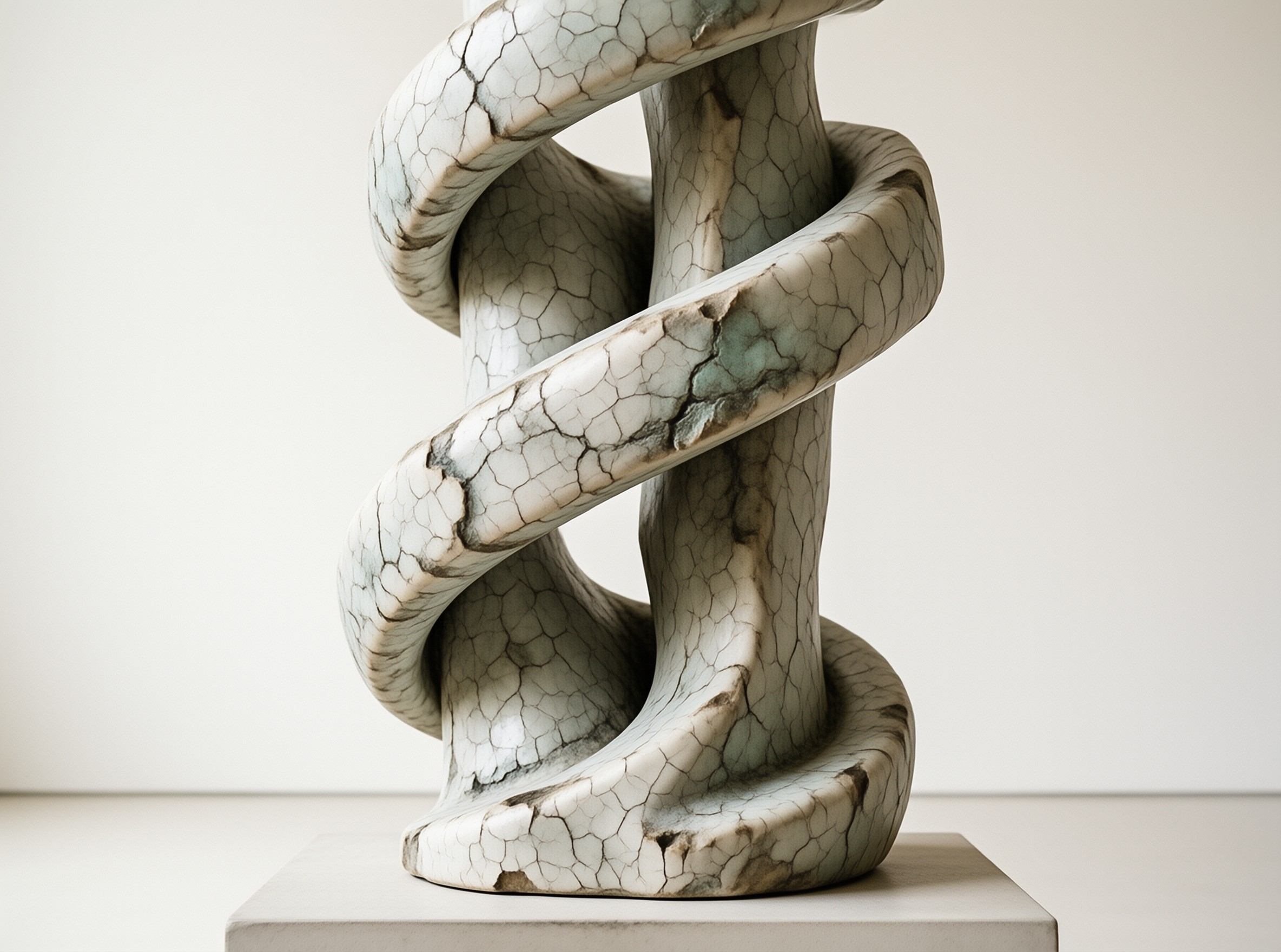 Helix Crackle Glaze Sculpture