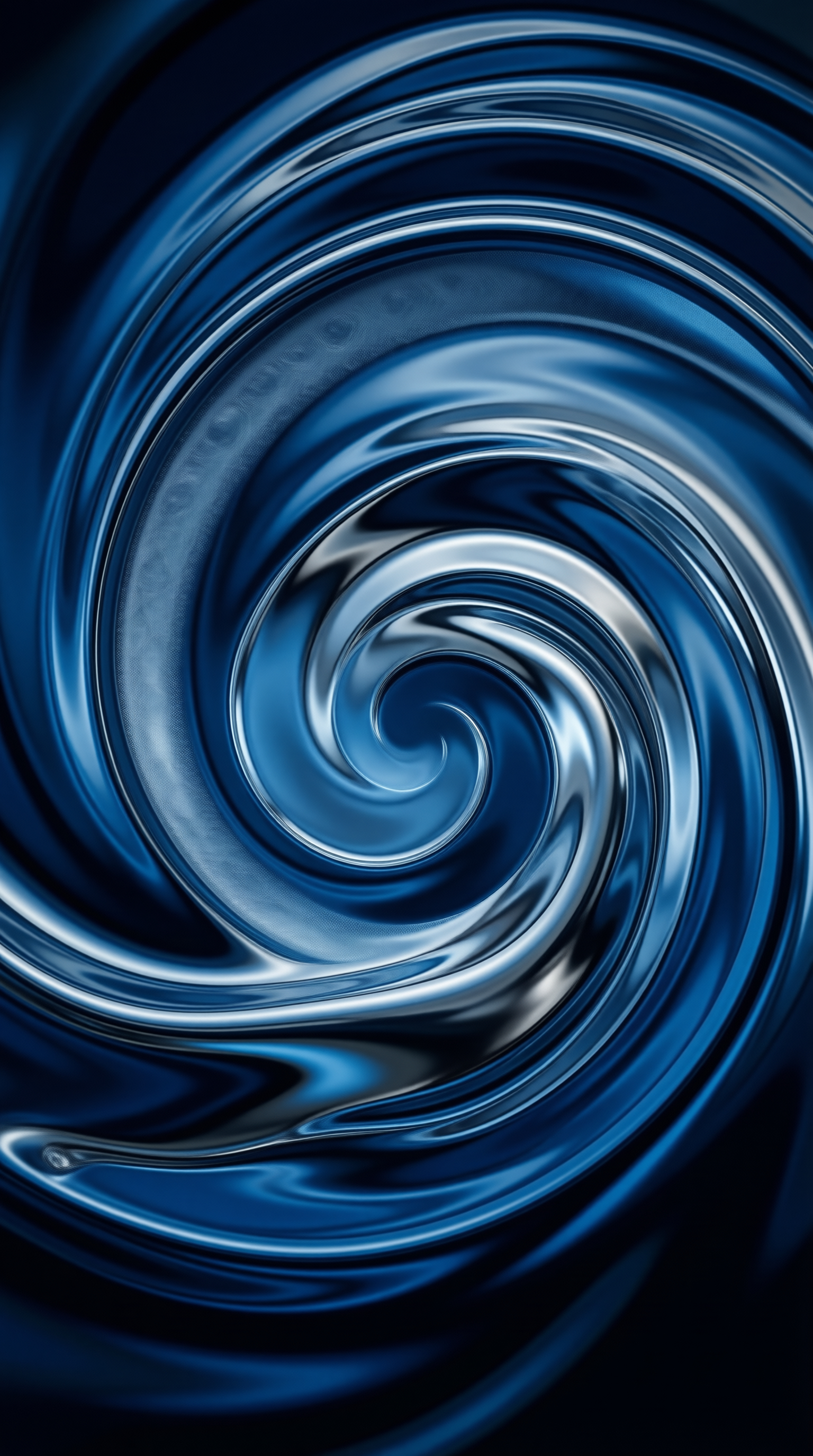 Abstract Blue Liquid Spiral
