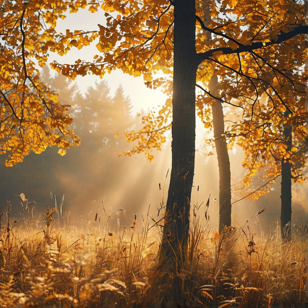 Golden Autumn Forest Sunrise