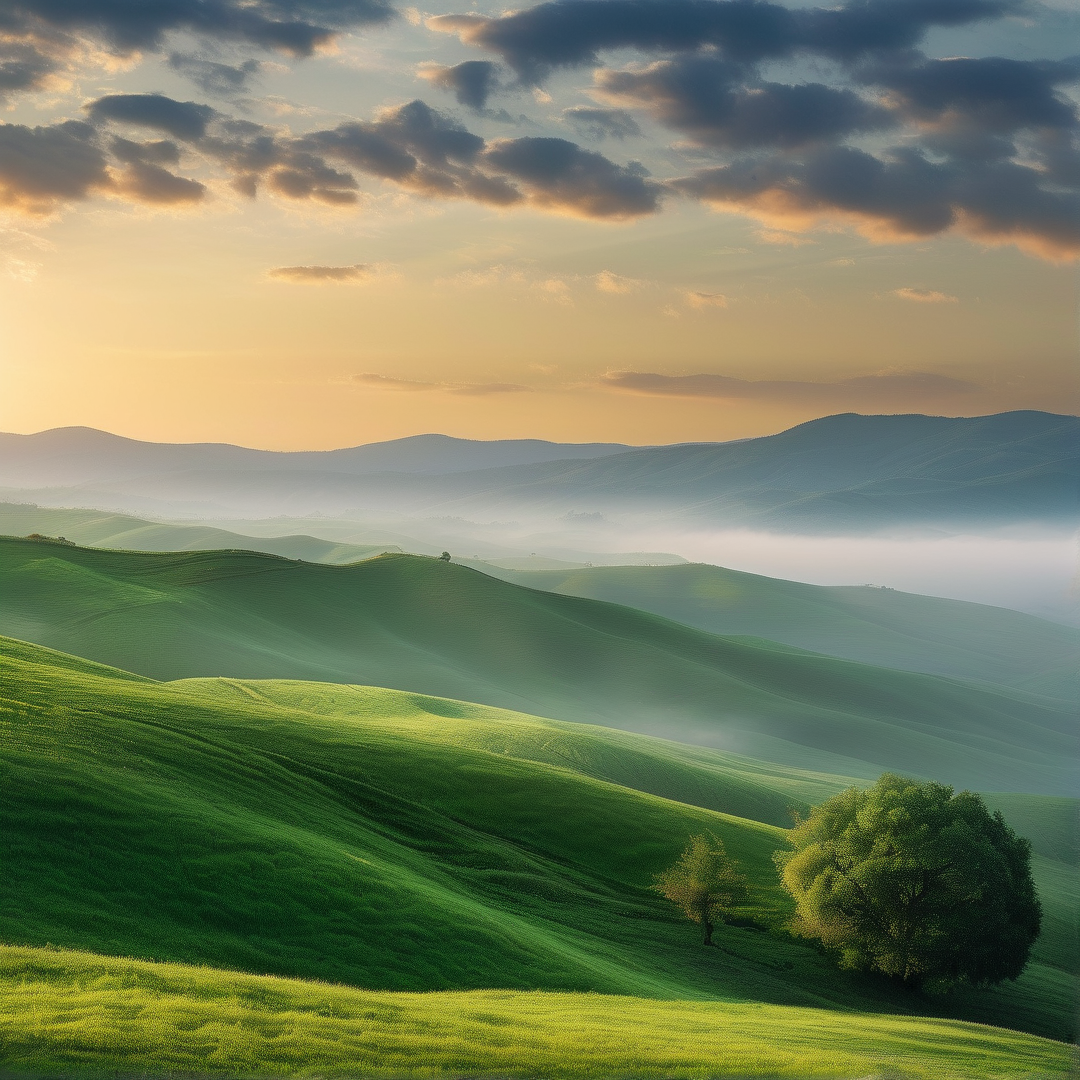 Sunlit Hills at Dawn
