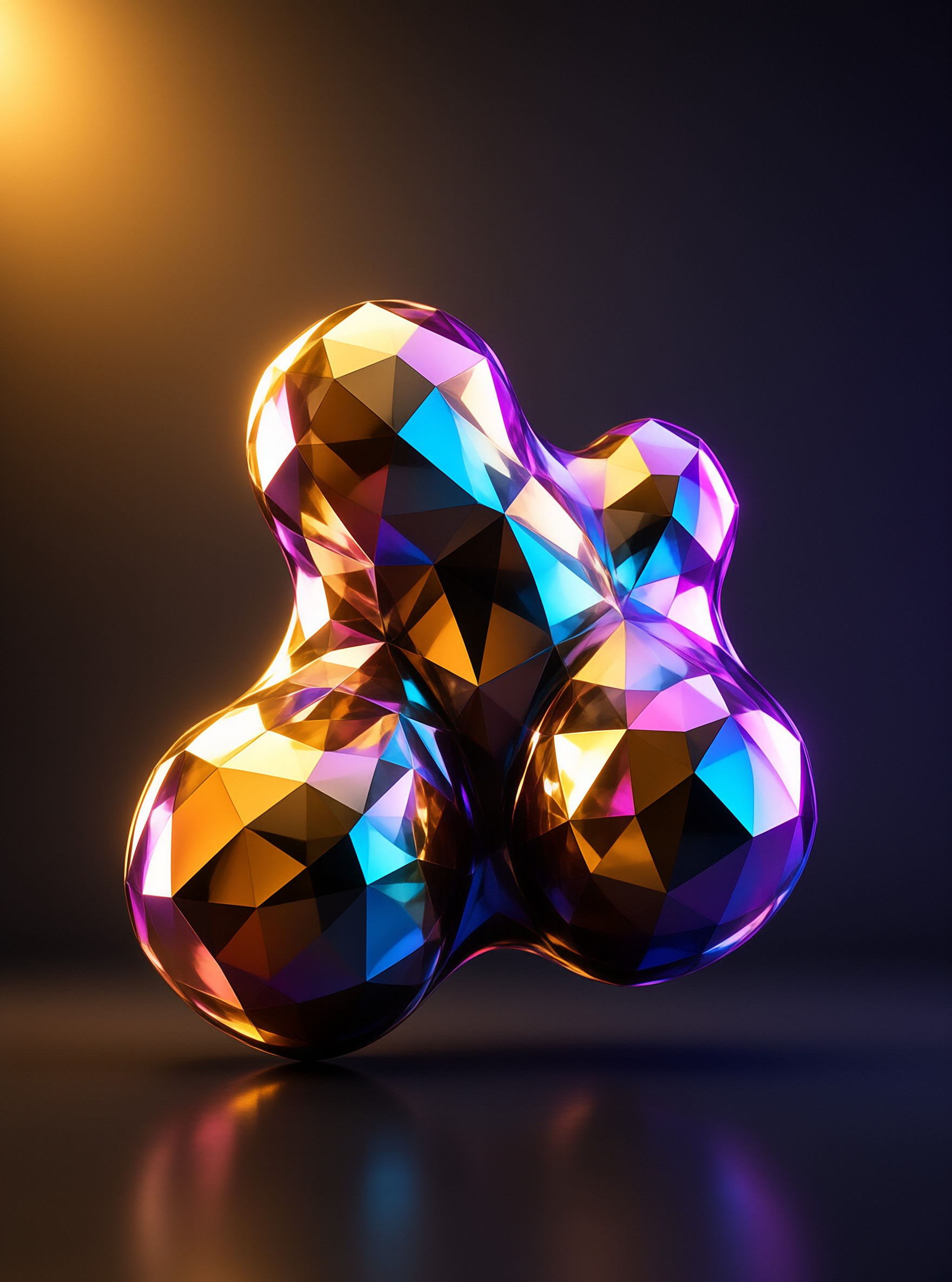 Vibrant Faceted 3D Sculpture