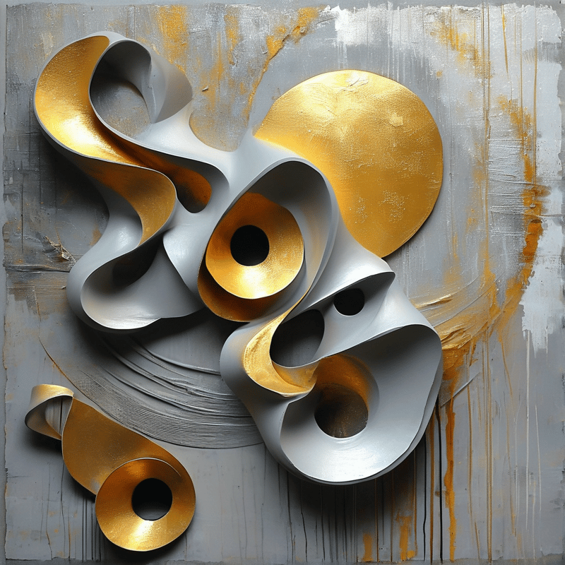 Abstract Gold and Silver Form