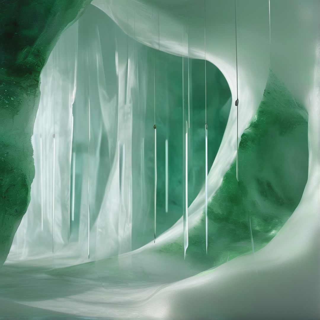 Abstract Green Fluid Scene