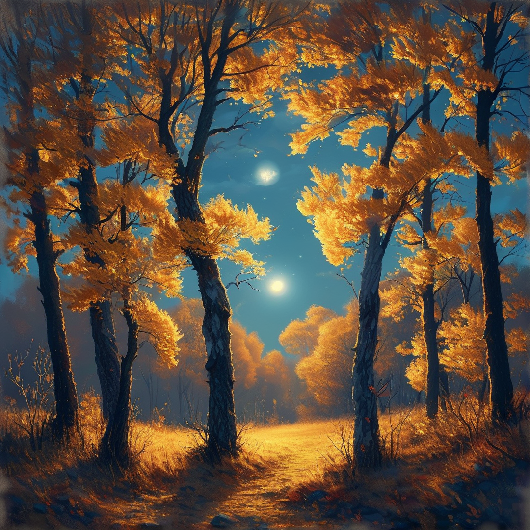 Golden Night Forest