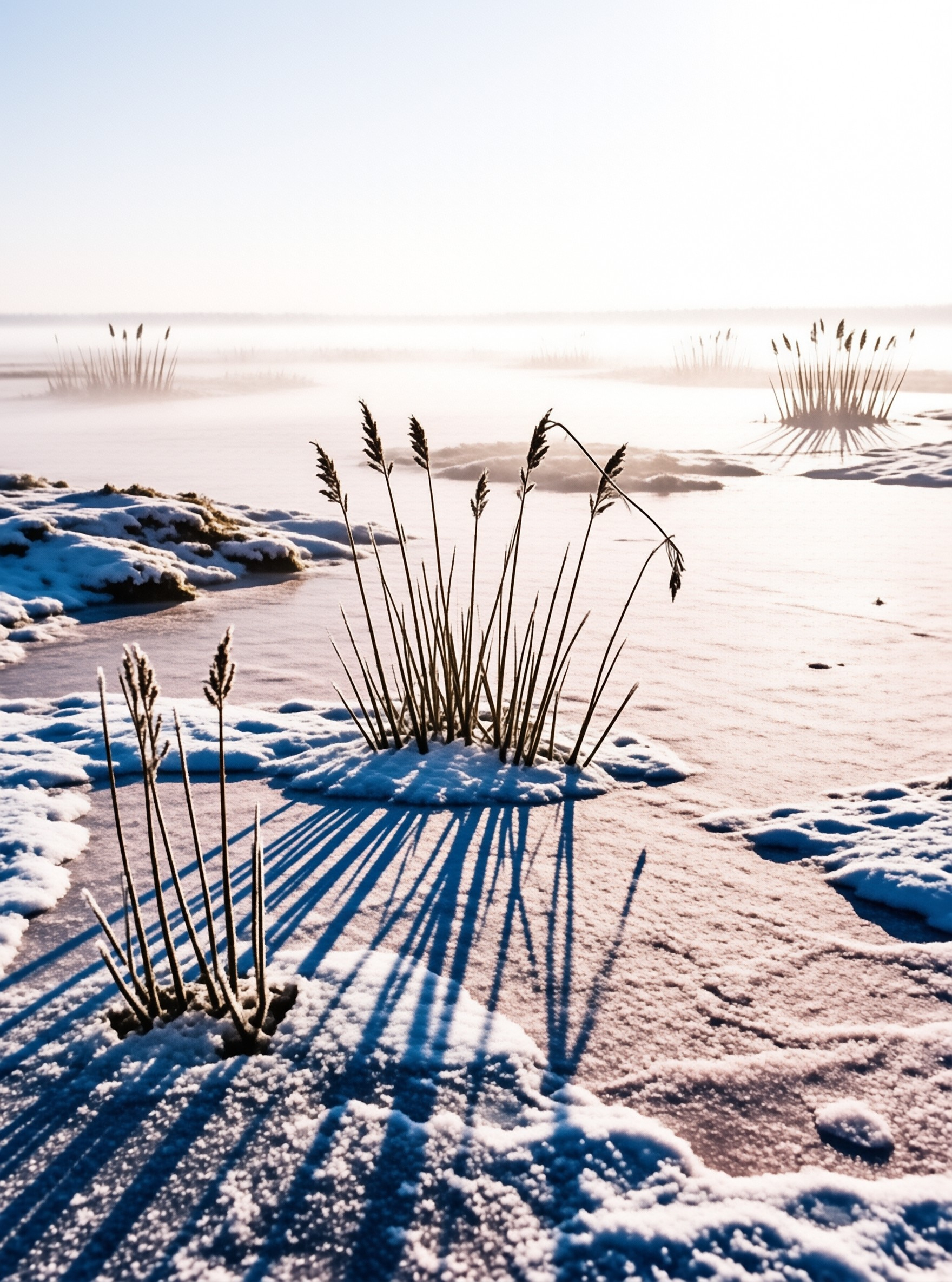 Winter Reeds in Sunlight