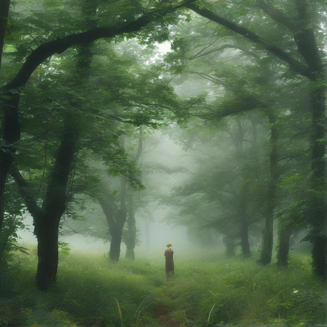 Solitary Figure in Fog