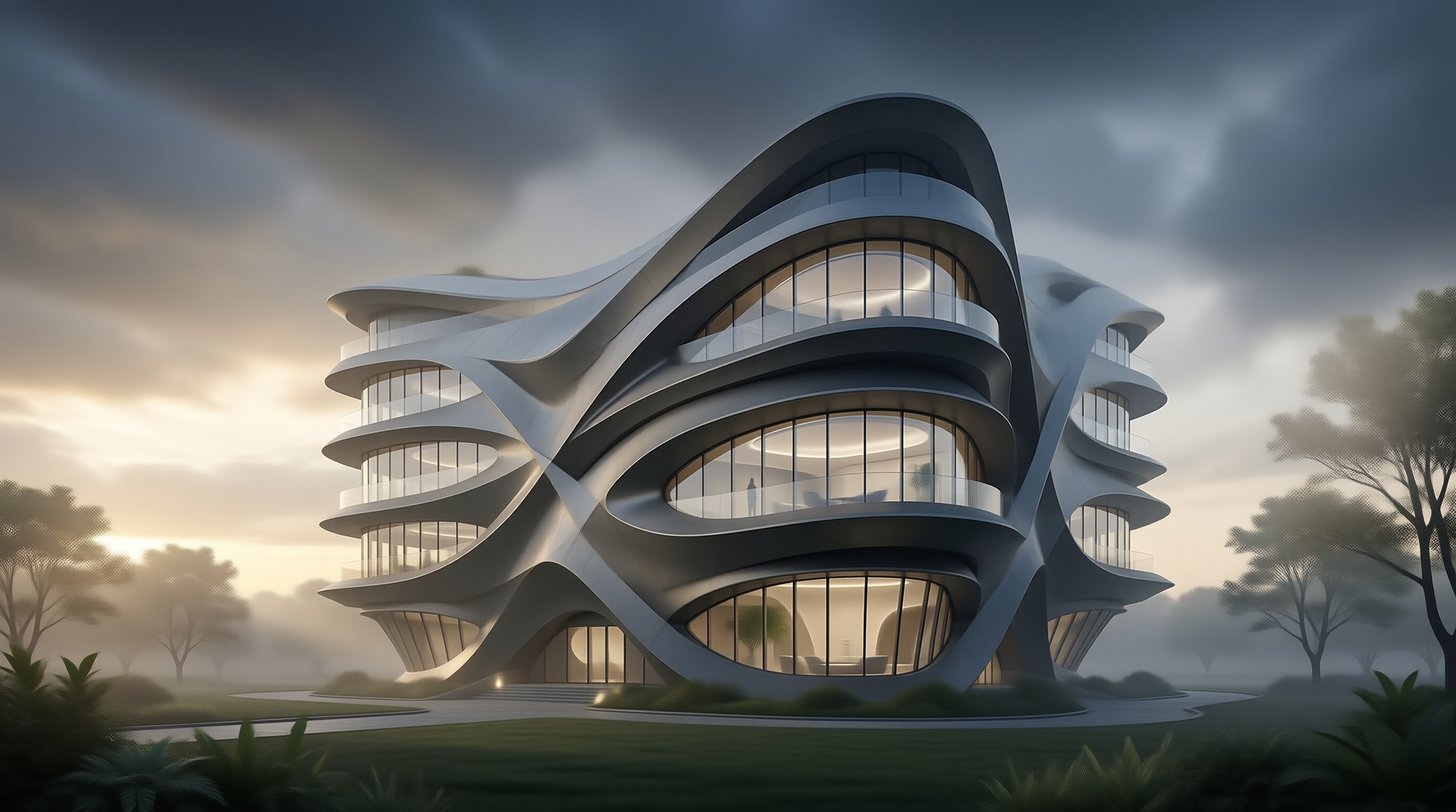 Futuristic Flowing Building