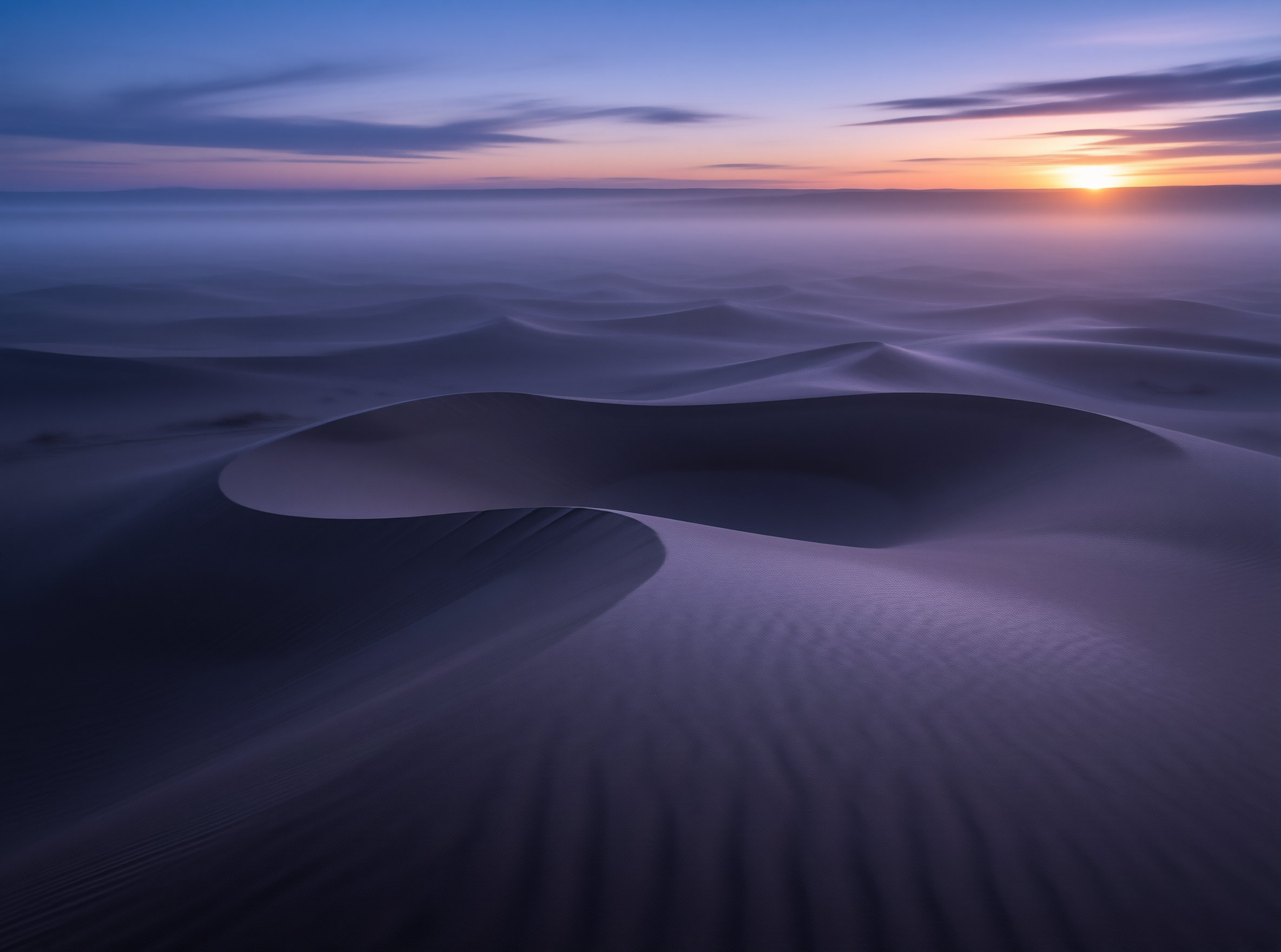 Twilight Over Sand Dunes
