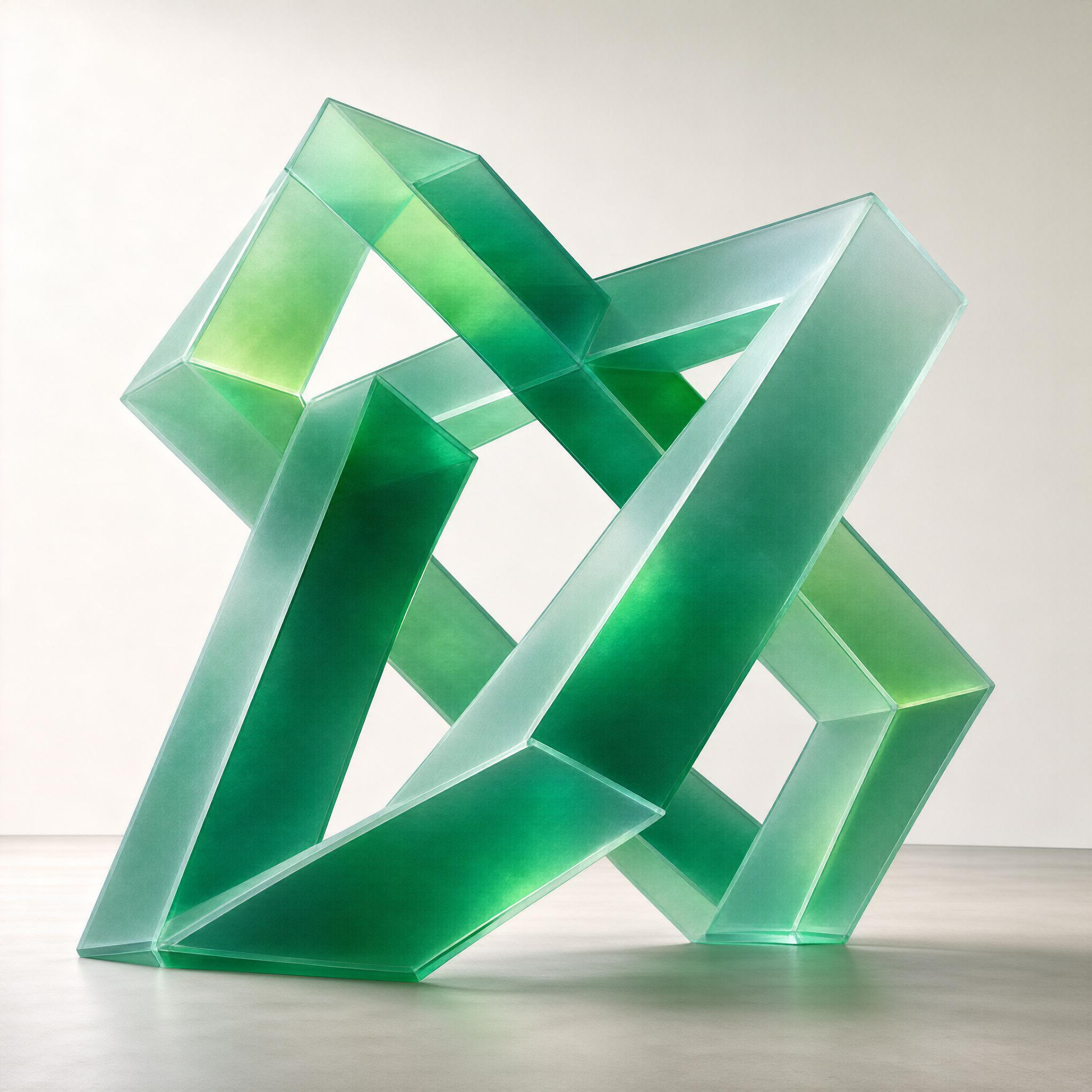 Green Geometric Sculpture