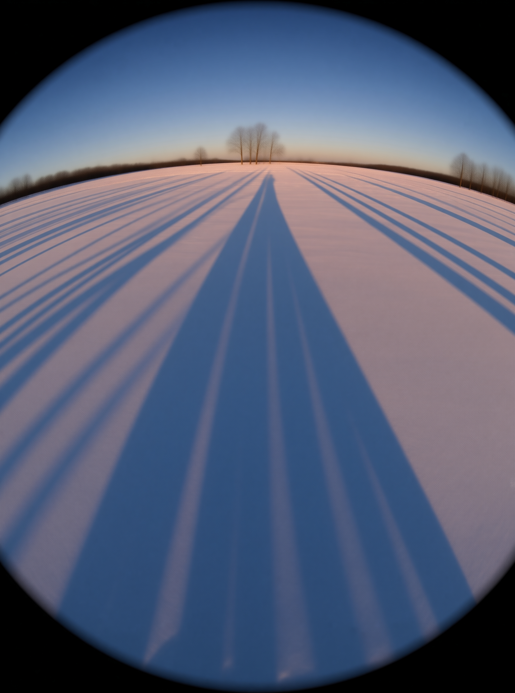 Fisheye Winter Shadows