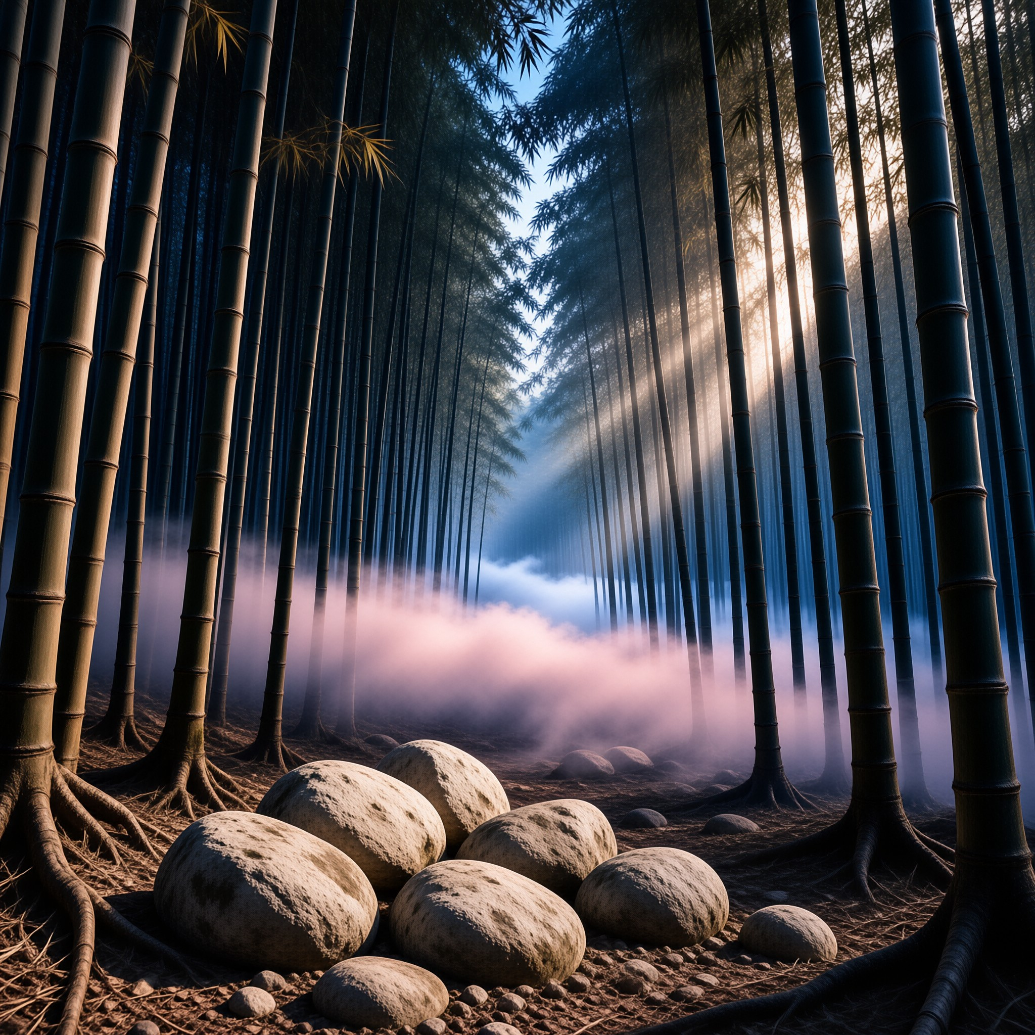 Sunlit Bamboo Forest