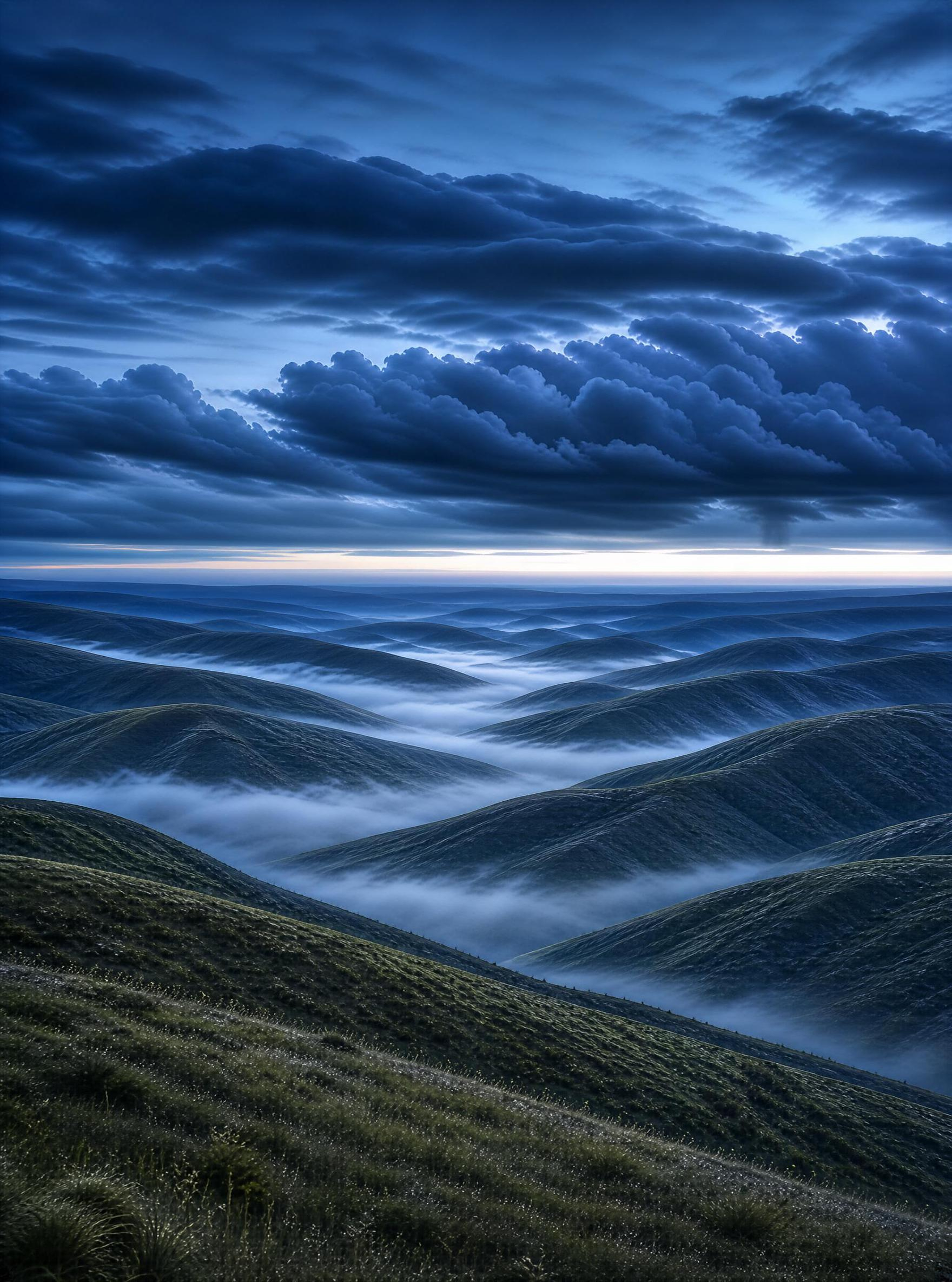 Misty Hills at Dawn