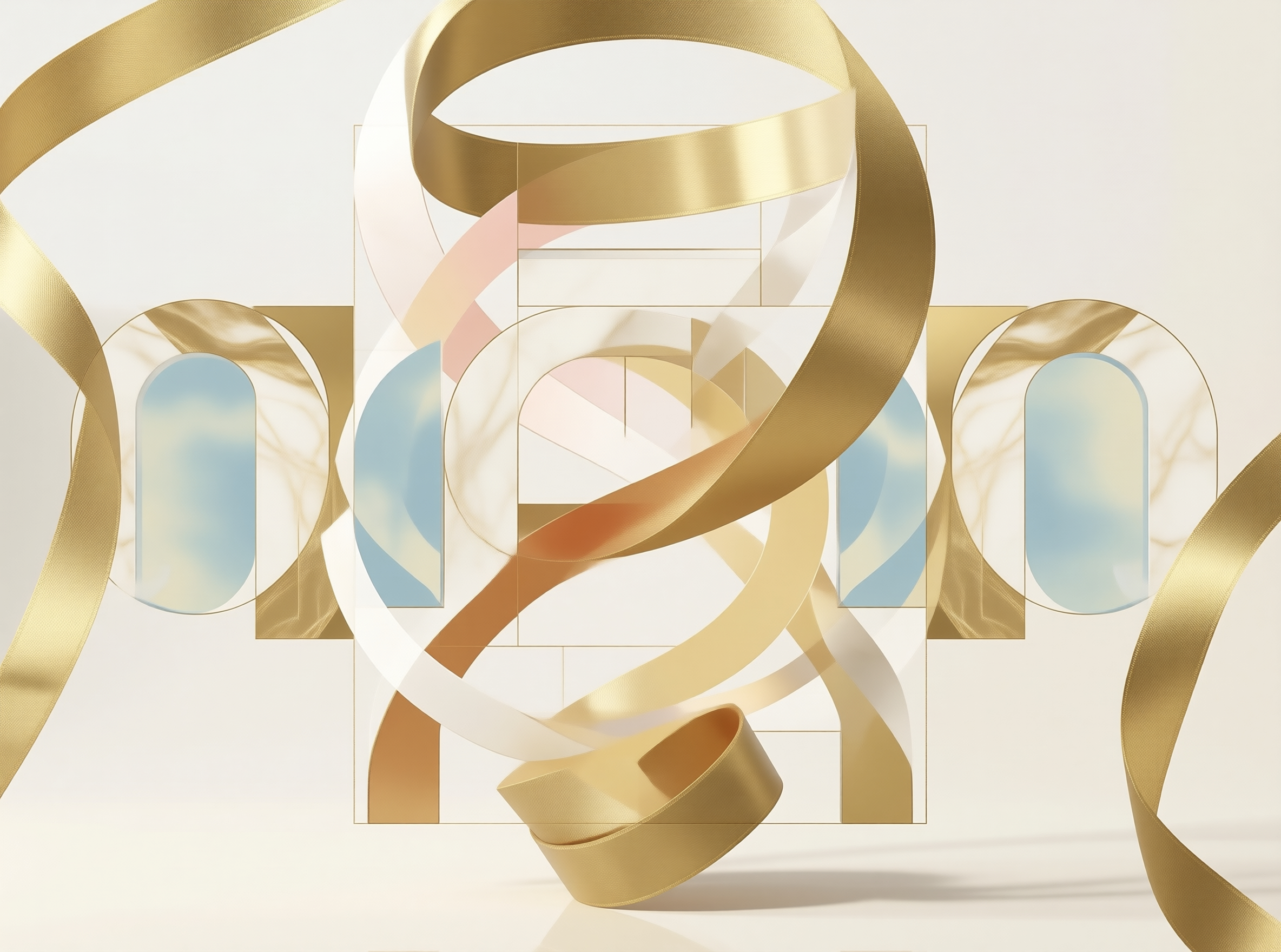 Abstract Gold Ribbon Composition