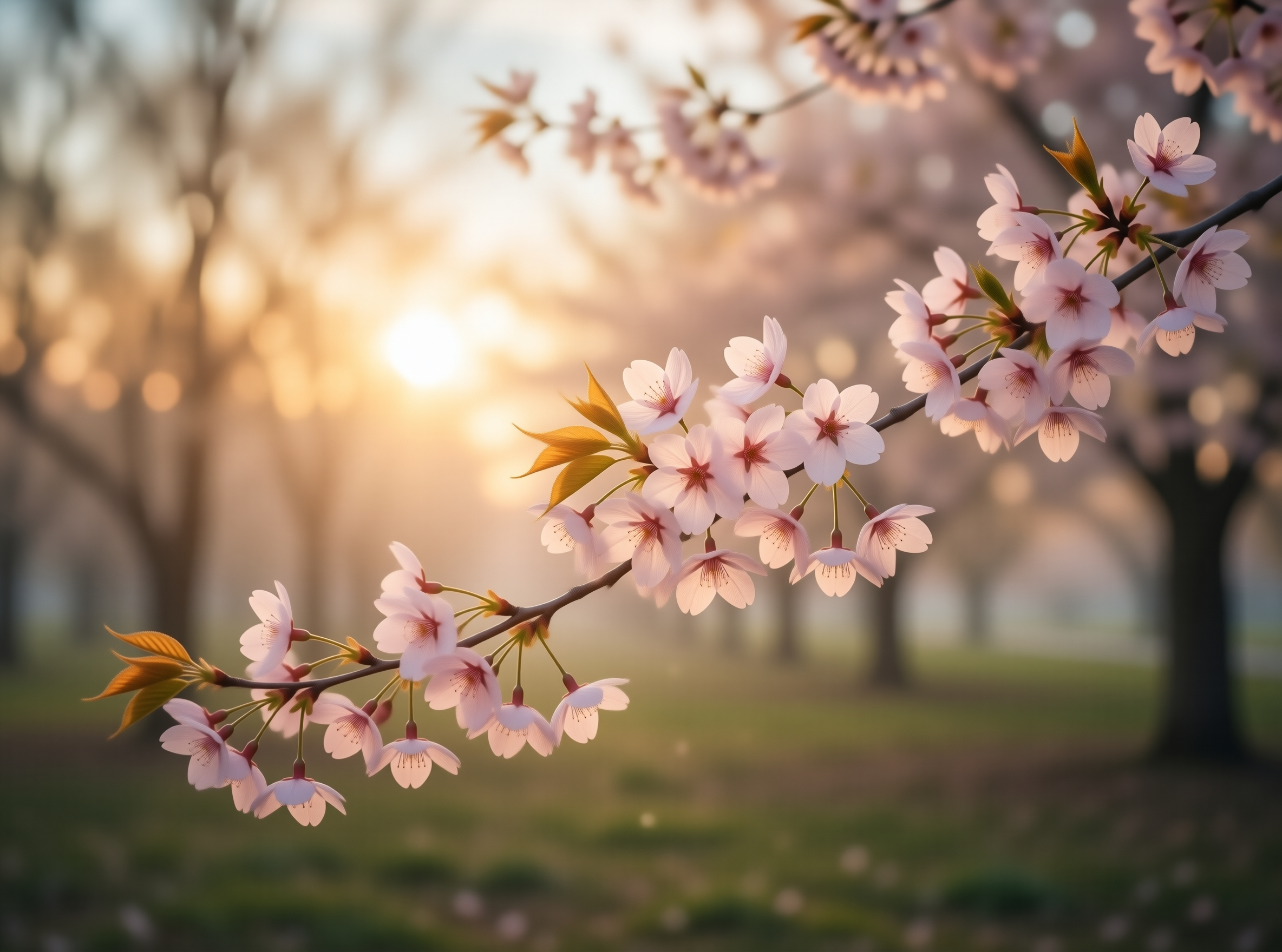 Cherry Blossoms at Sunset