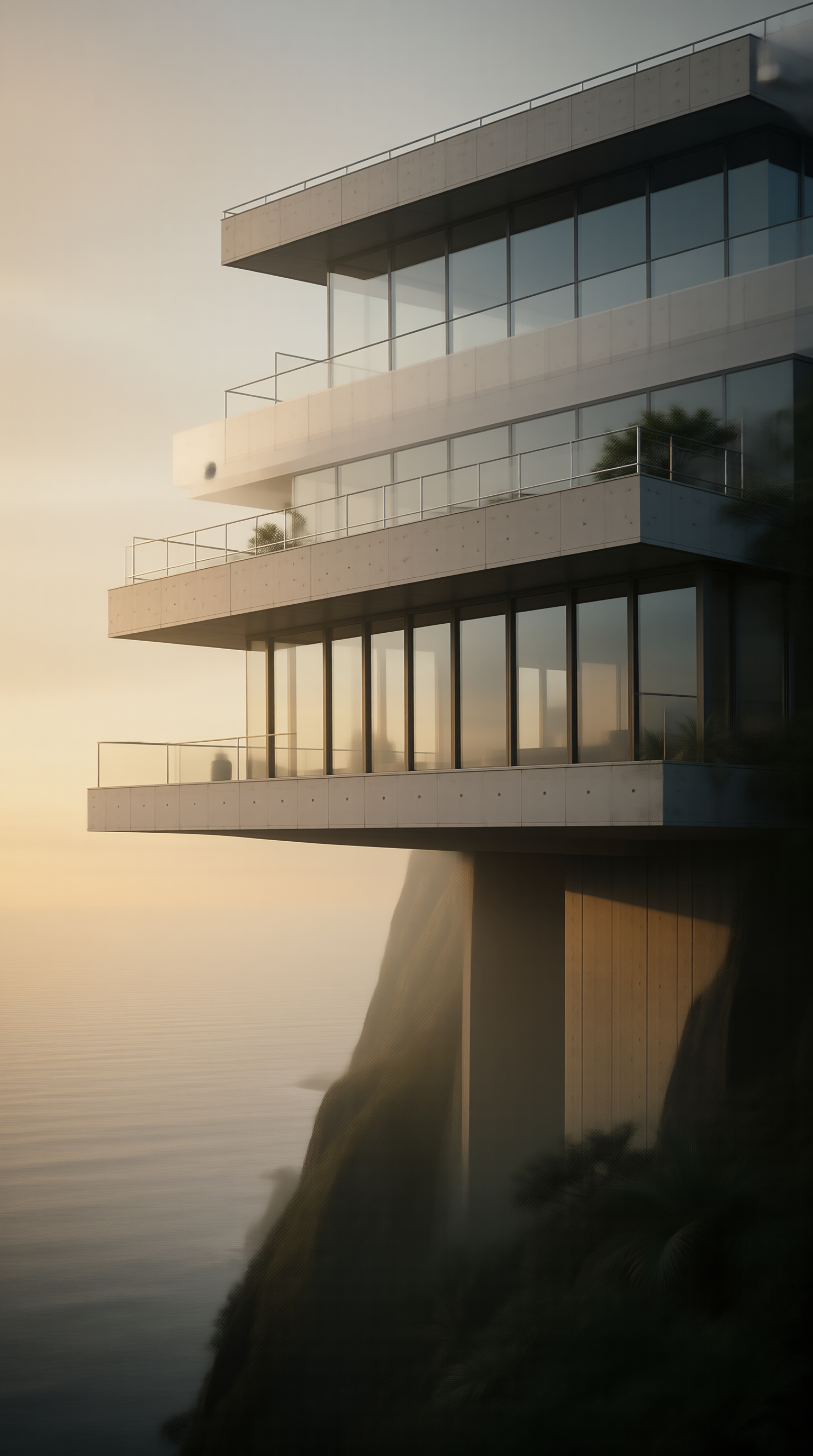 Cantilevered Villa in Coastal Haze