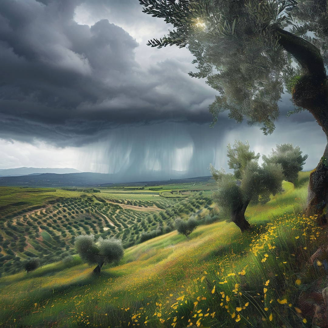 Stormy Olive Grove