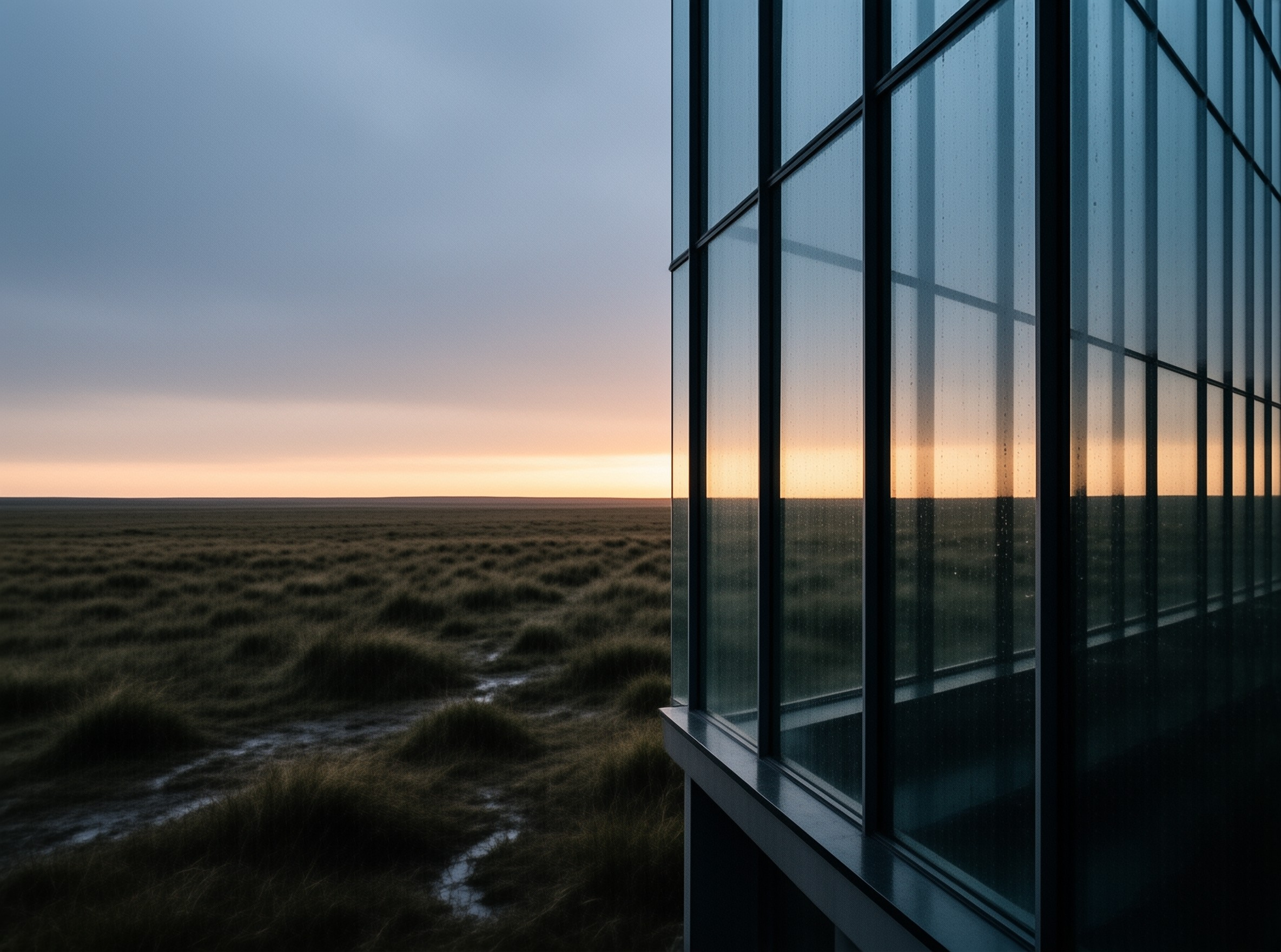 Glass Building at Twilight