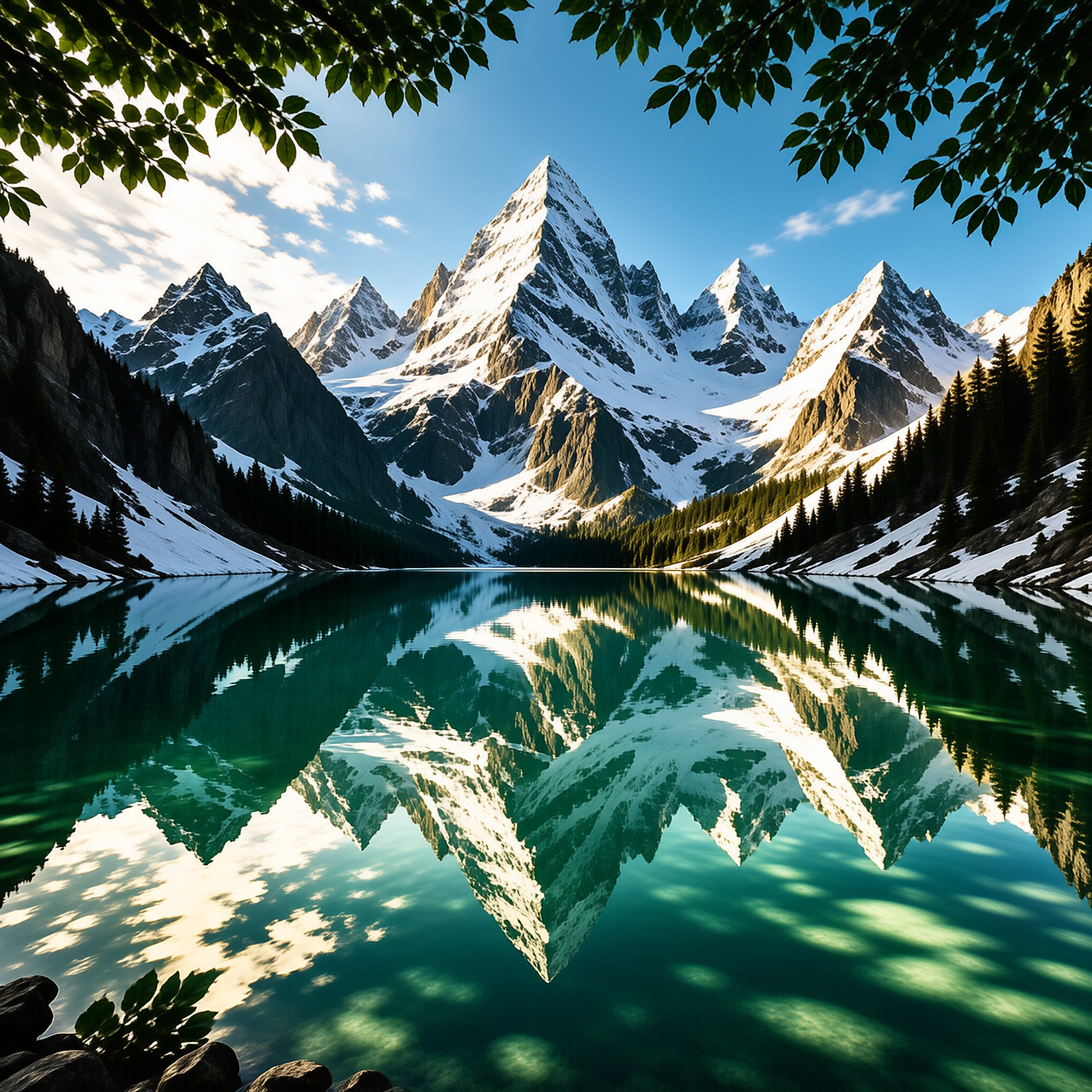 Alpine Lake Mountain Mirror