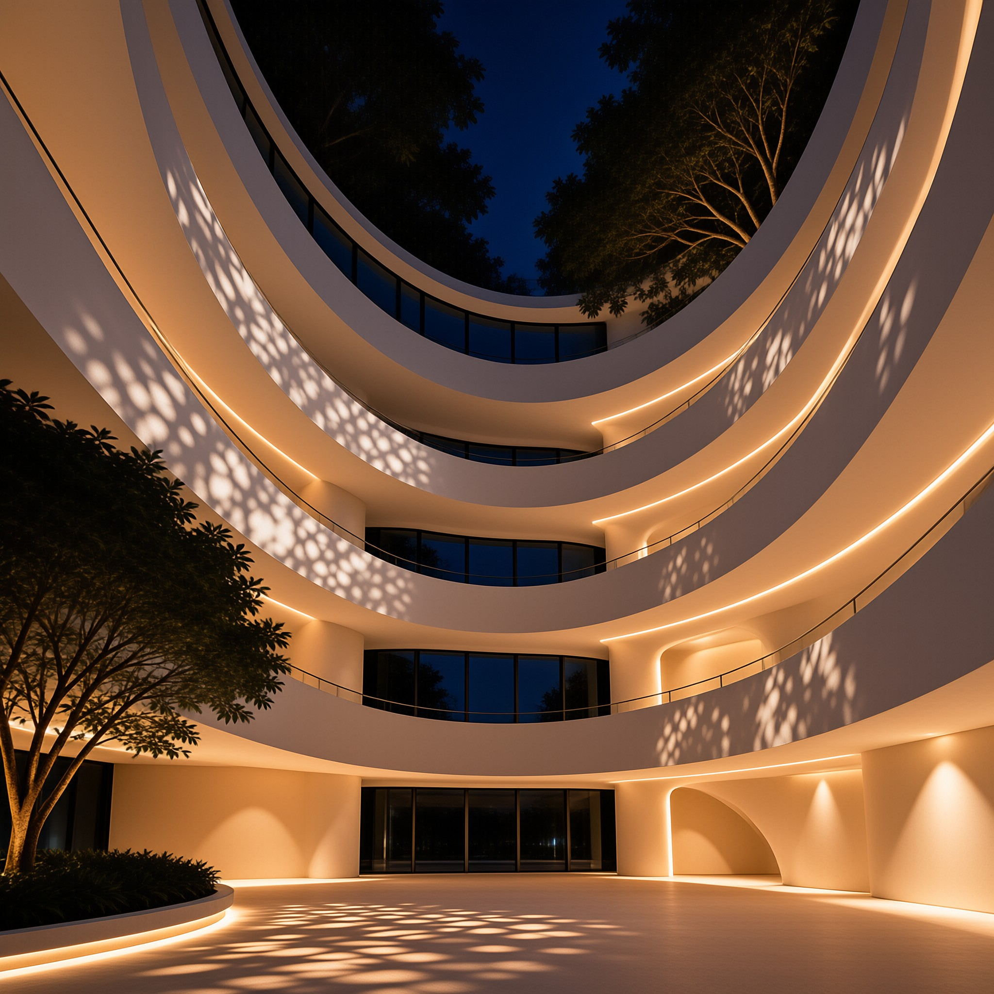 Illuminated Circular Courtyard