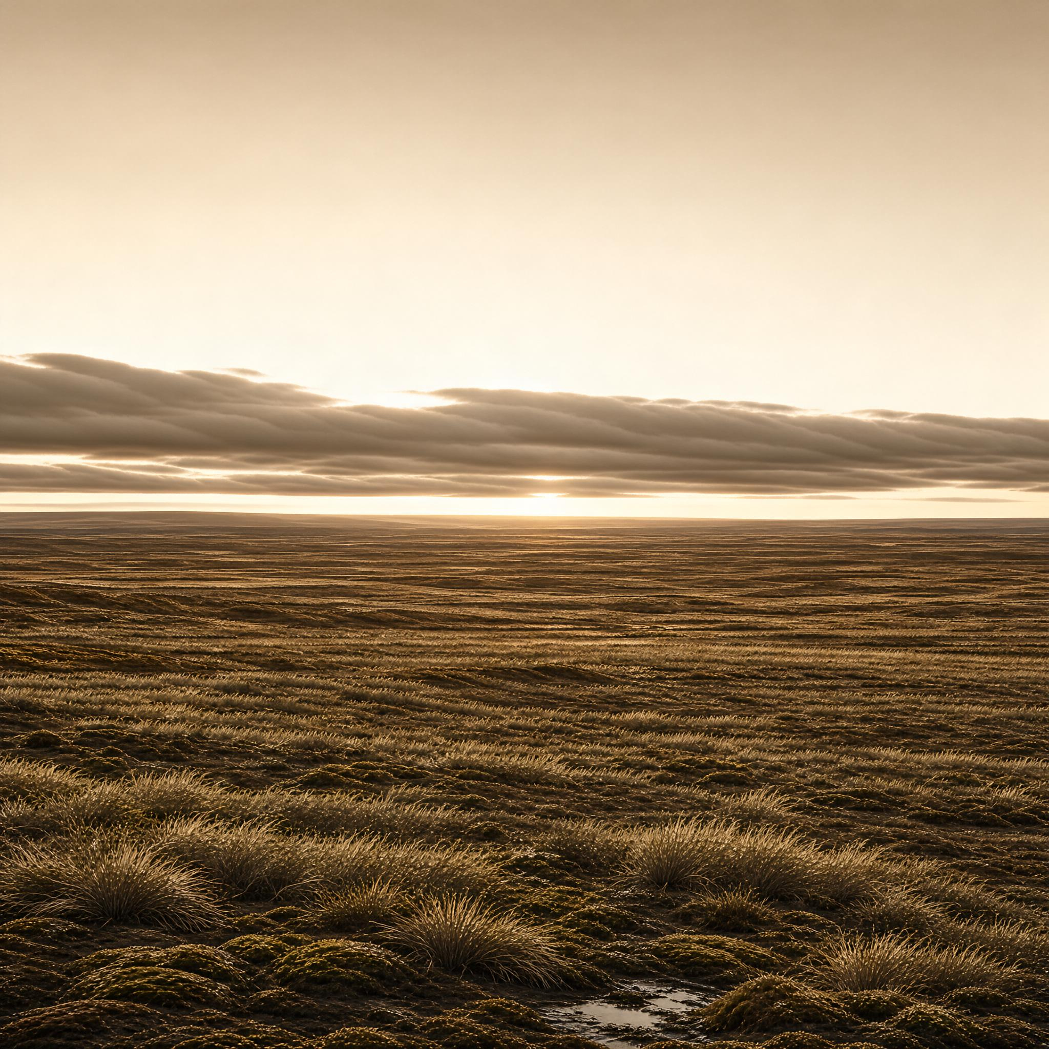 Vast Grassland at Sunset