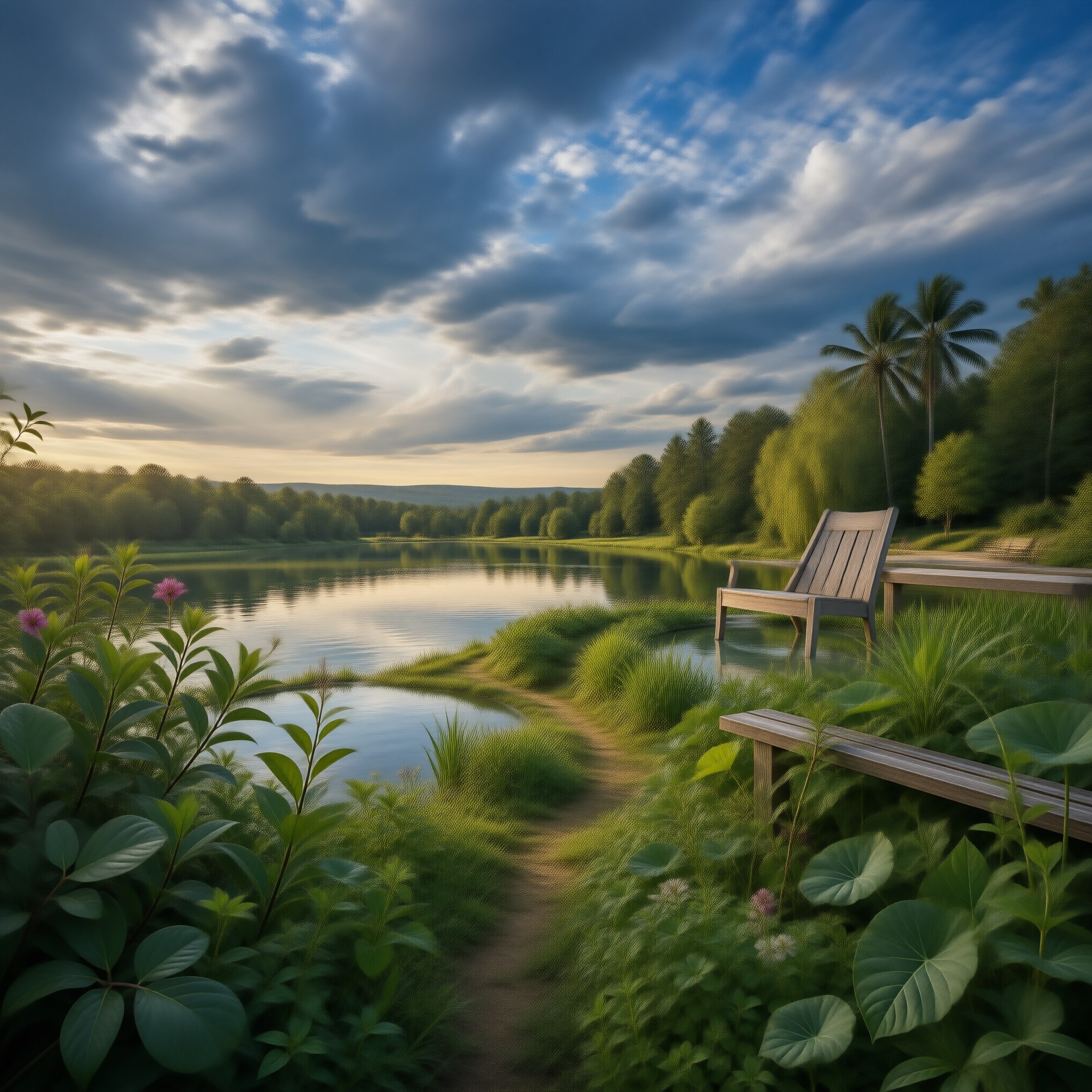 Serene Lakeside at Sunset