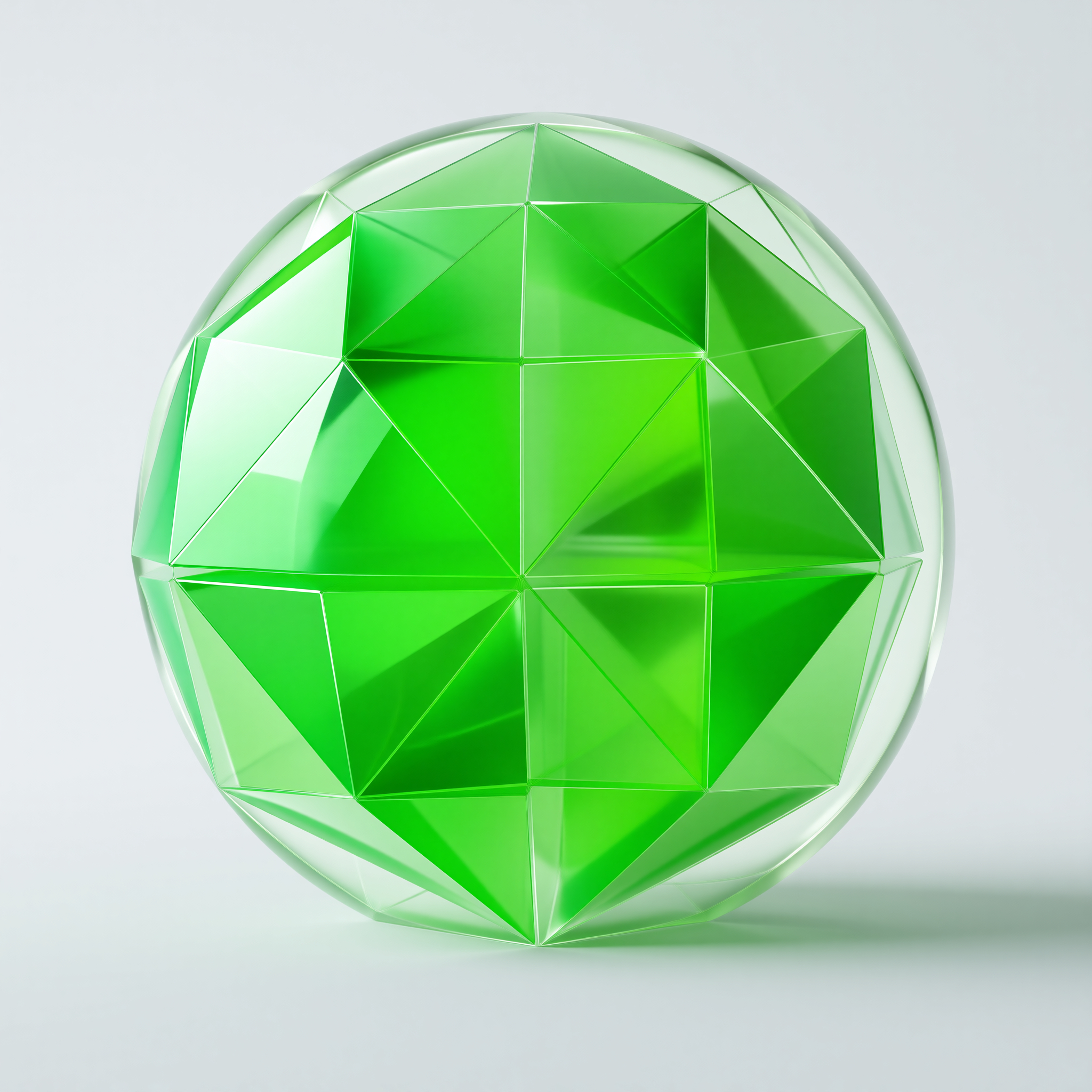 Green Faceted Gem in Sphere