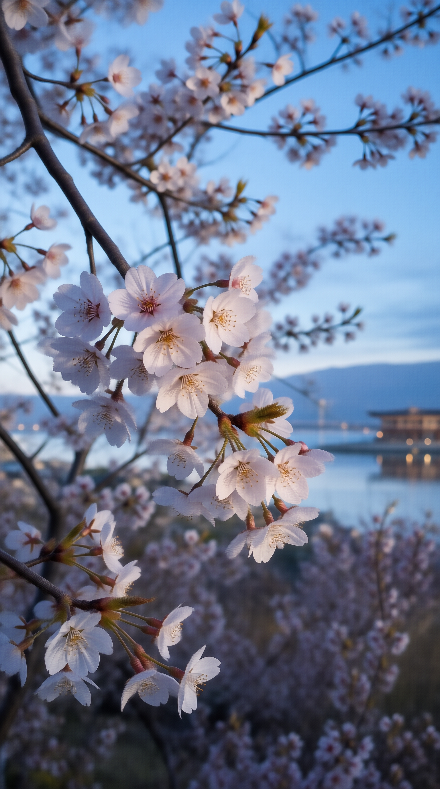 Cherry Blossoms by Water