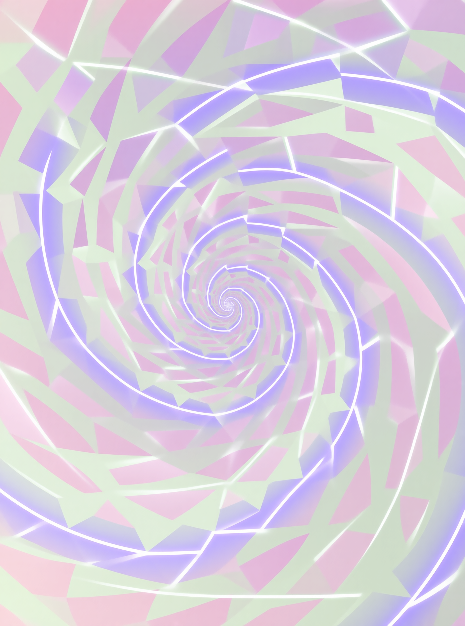 Pastel Geometric Spiral Tunnel