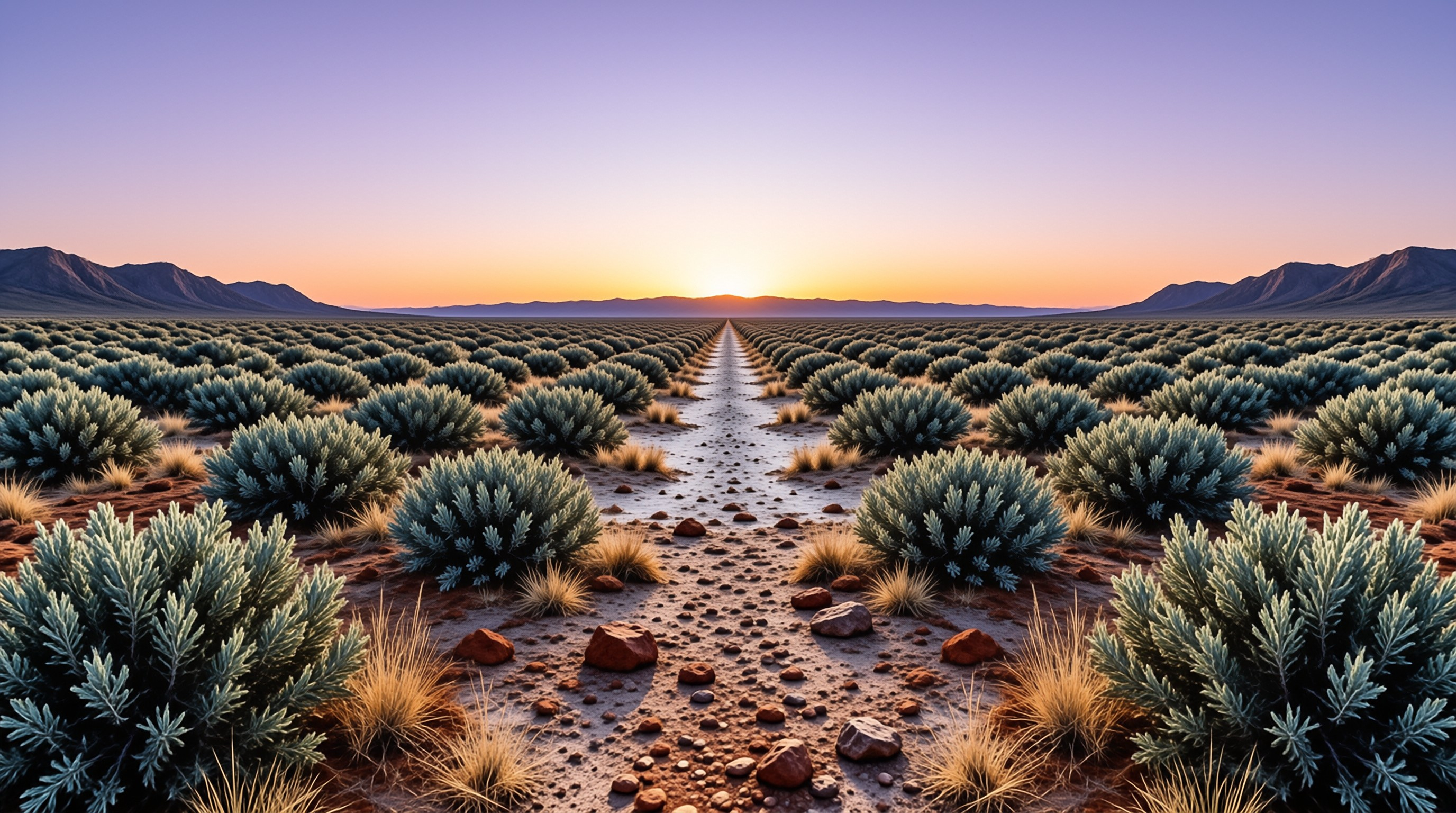 Desert Path at Sunset