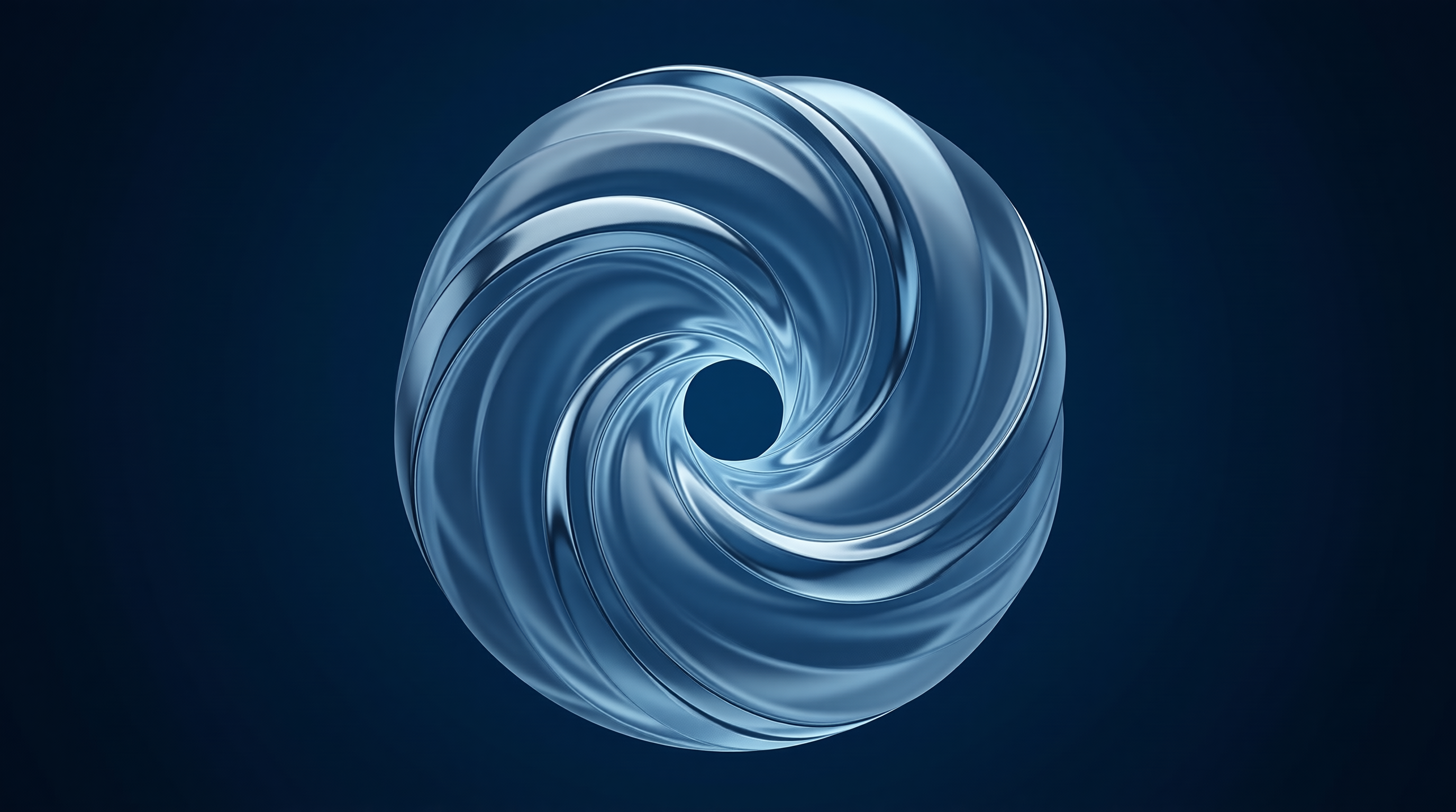 Abstract Blue Spiral Sphere