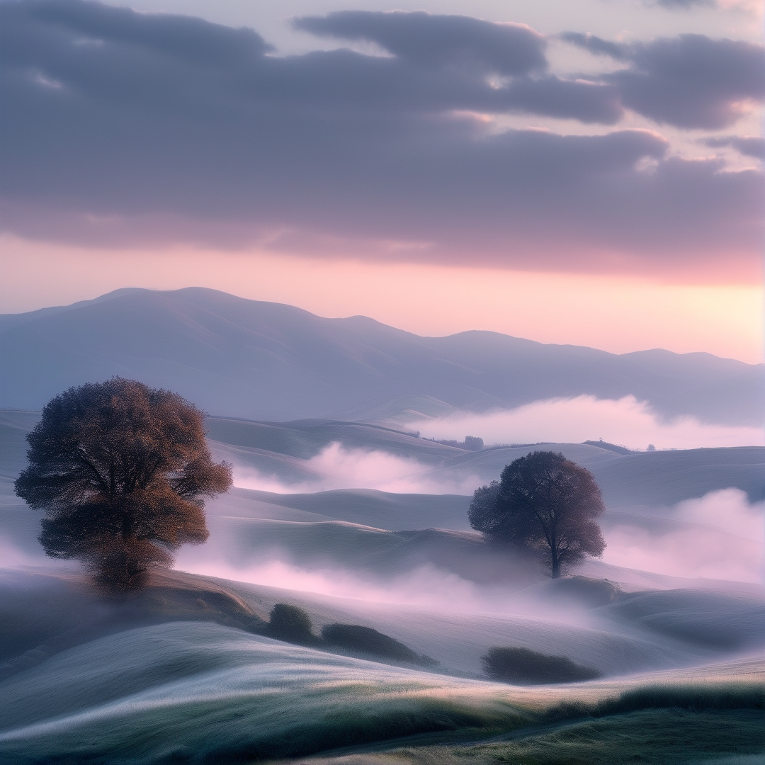 Misty Hills at Dawn