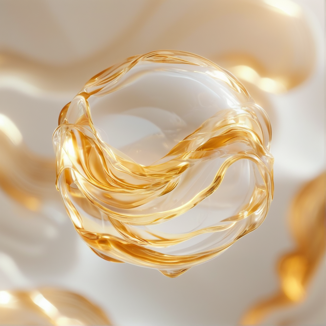 Golden Fluid Abstract Form