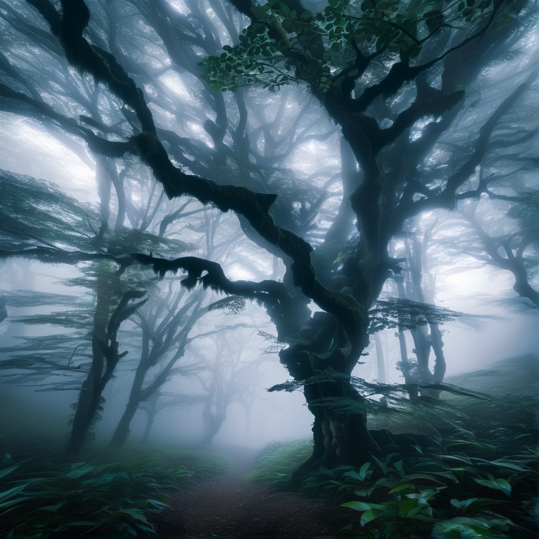 Ethereal Misty Forest