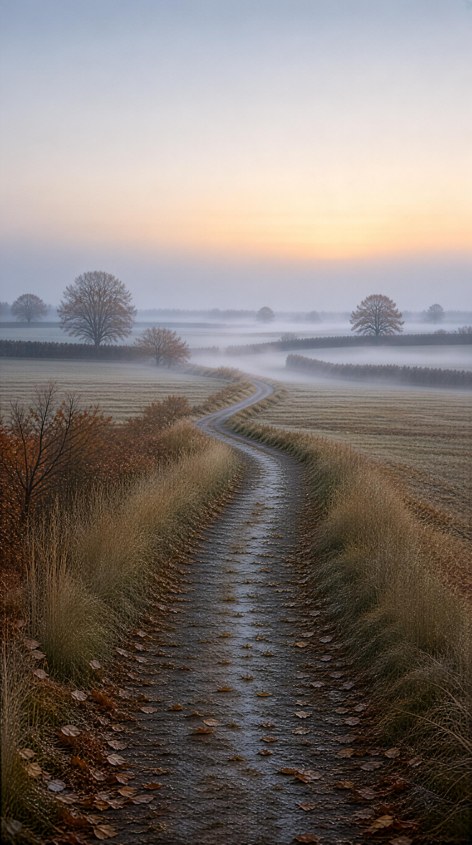 Winding Path in Autumn Mist