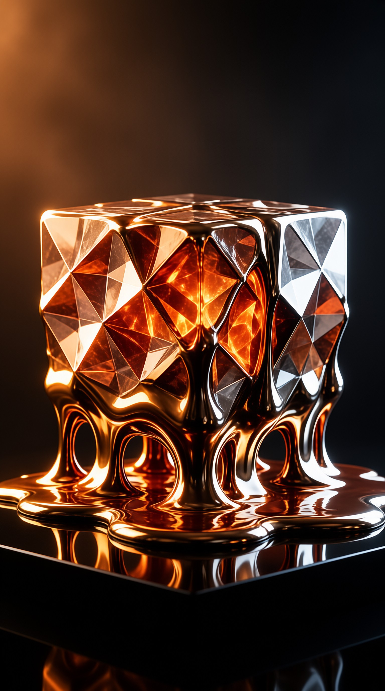Melting Golden Cube