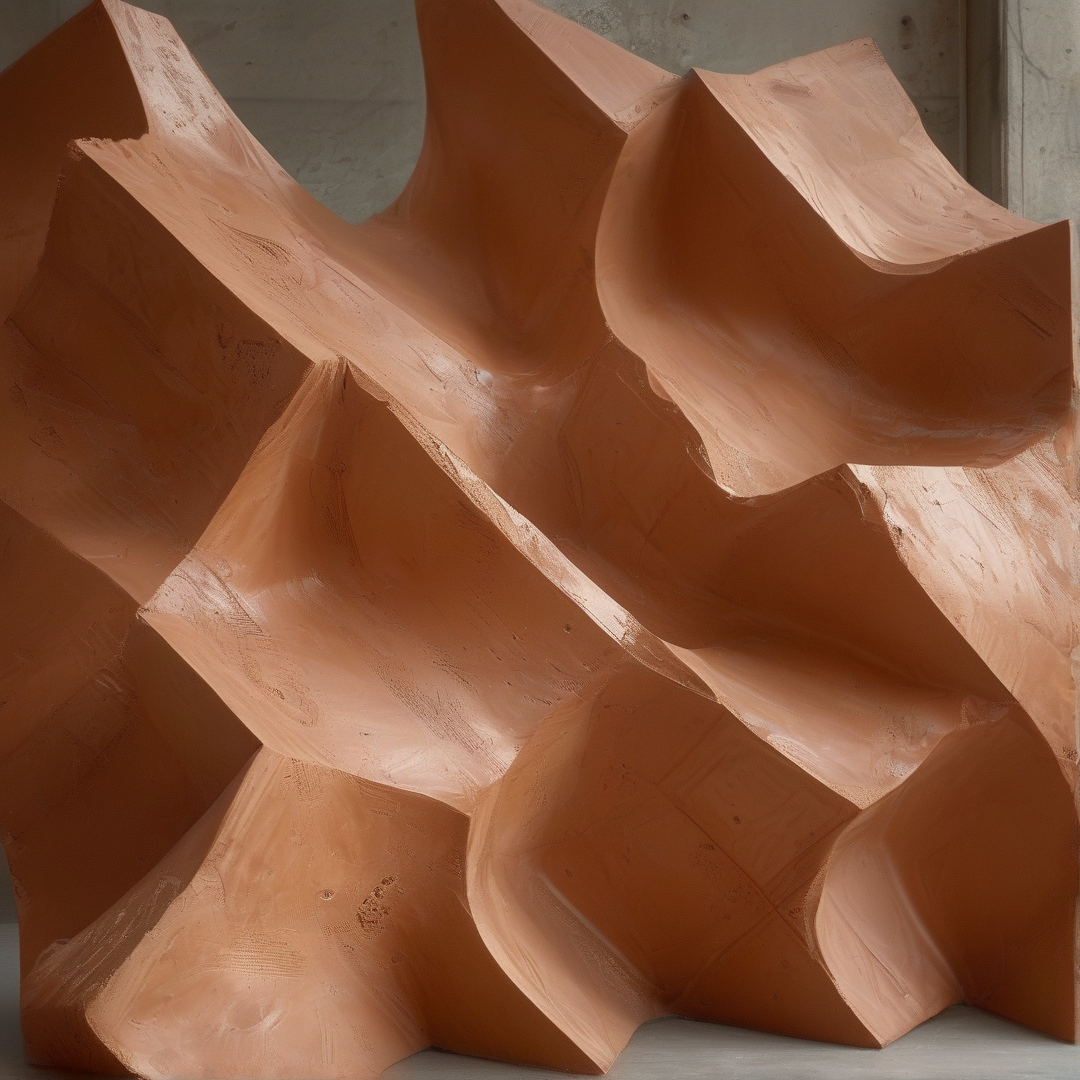 Terracotta Geometric Sculpture
