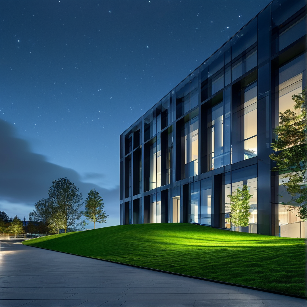 Starry Night Glass Building
