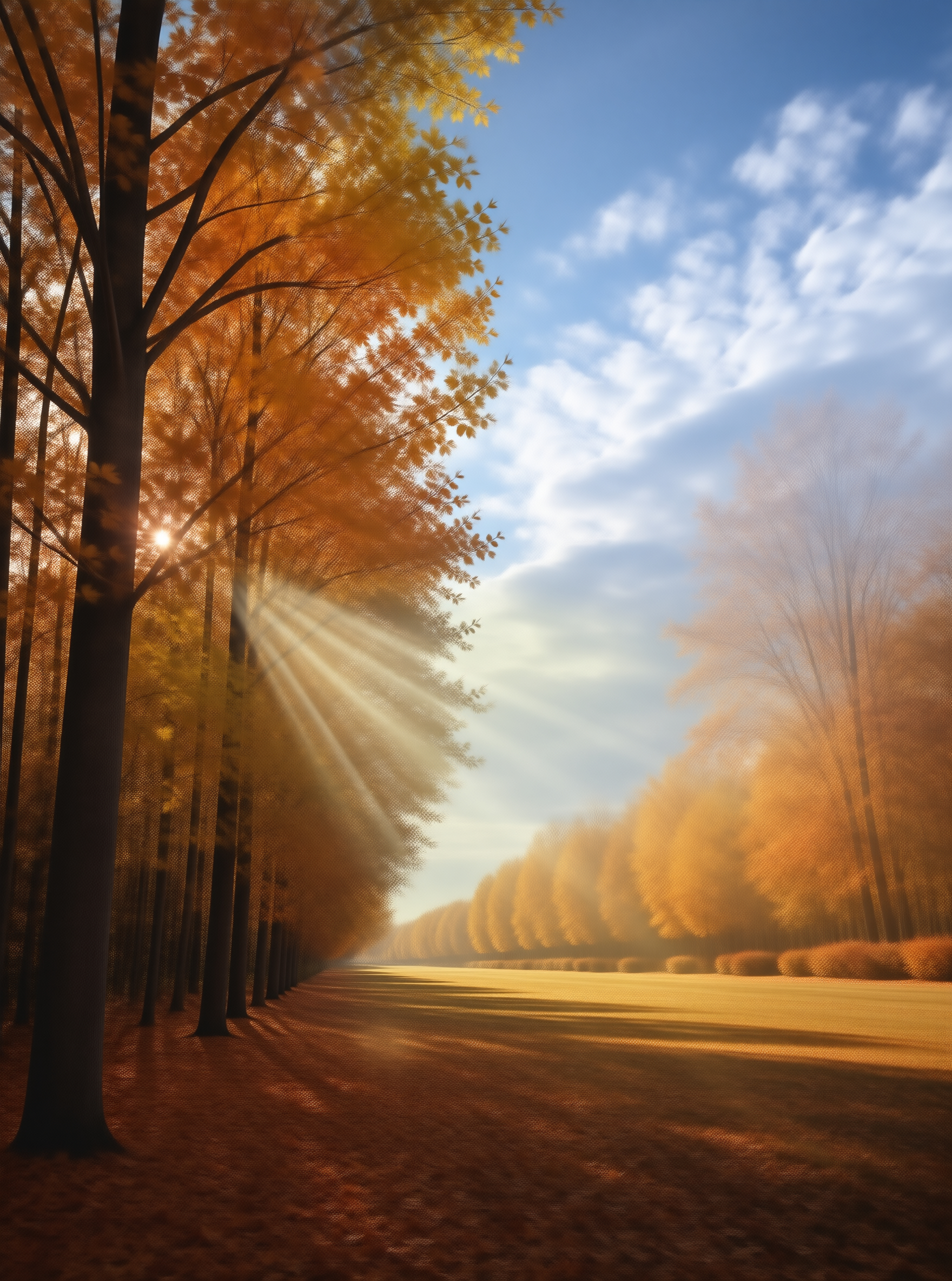 Sunlit Autumn Pathway