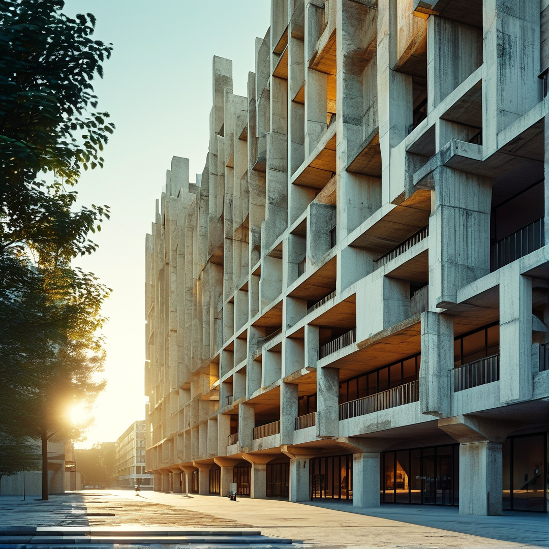 Sunlit Concrete Architecture