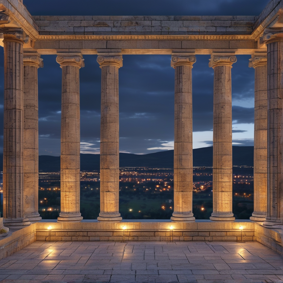 Ancient Columns at Night