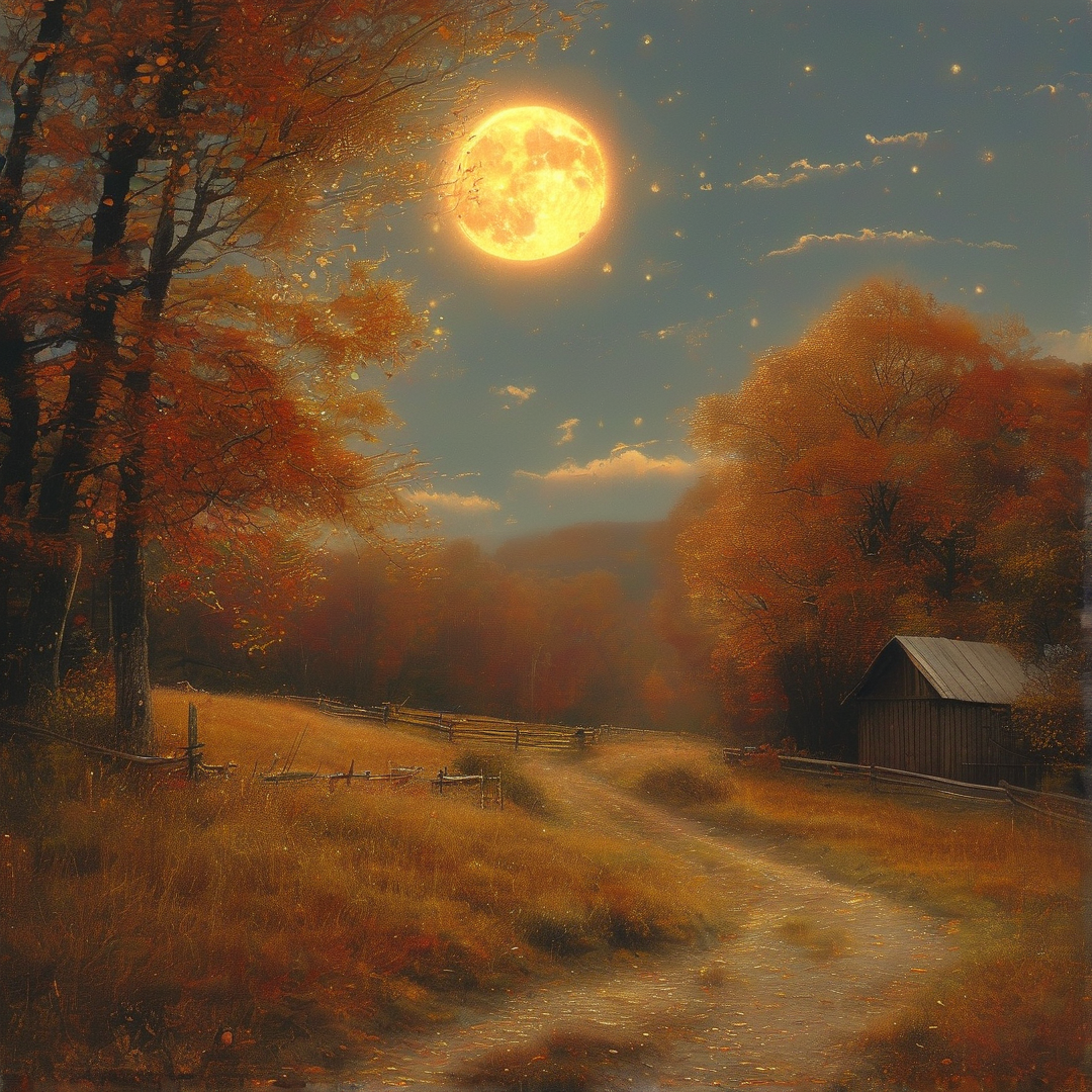 Autumn Moonlit Path